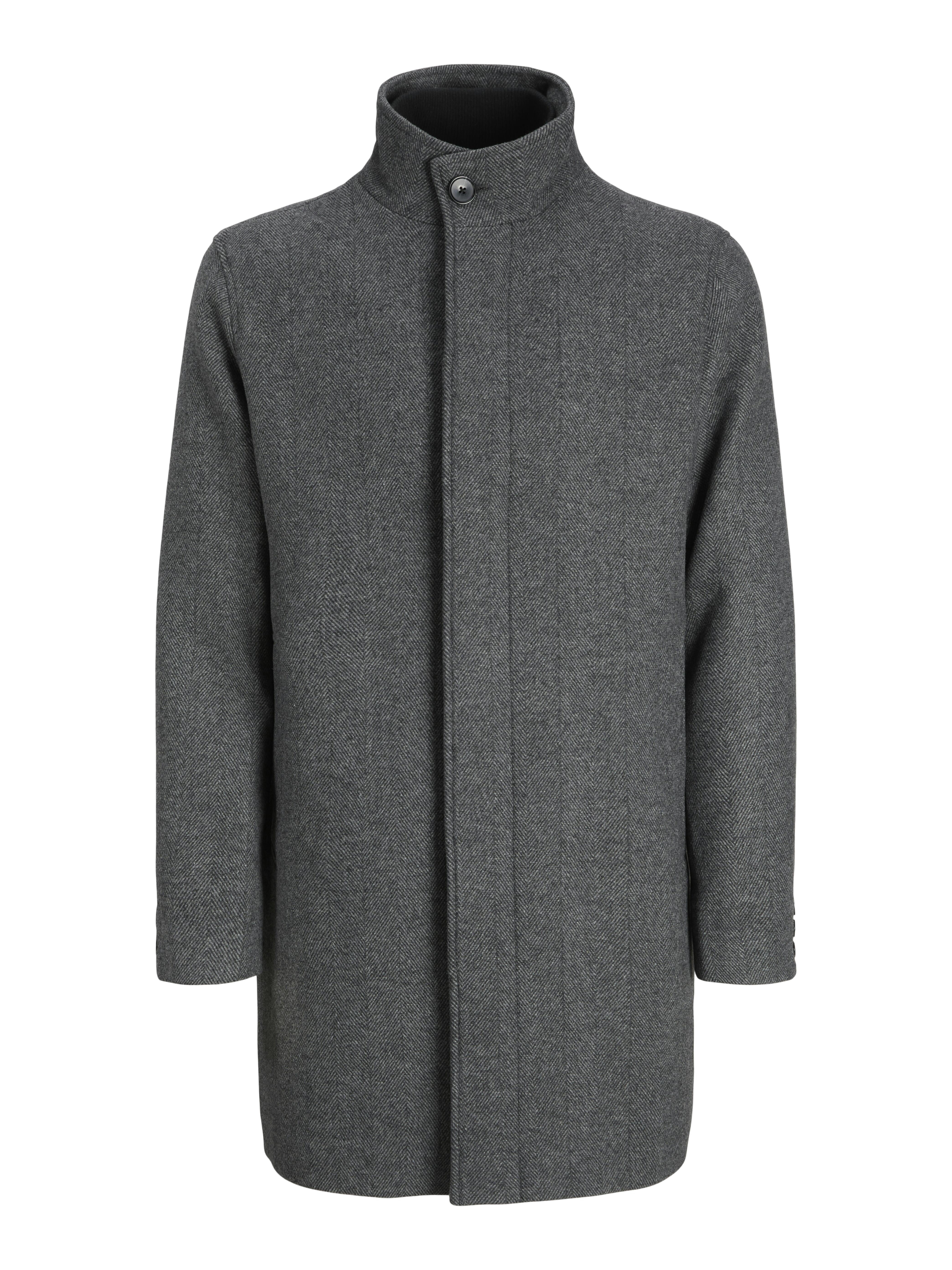 Jack&Jones Jprcckeith Wool Blend Stancollar Co, Dark Grey Melange/Herringbone - Bild 2