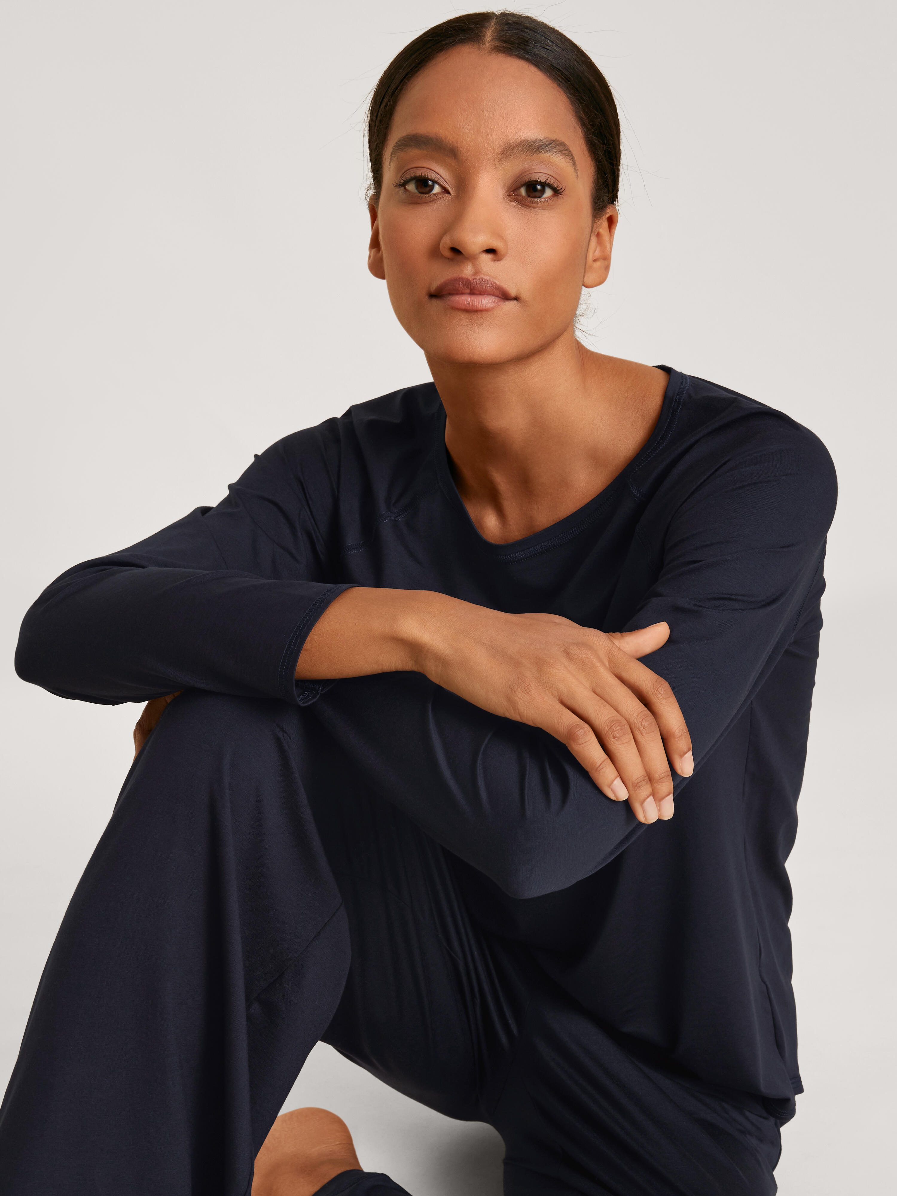 Calida Damen - Shirt Langarm Dark Lapis Blue - Gr. - M