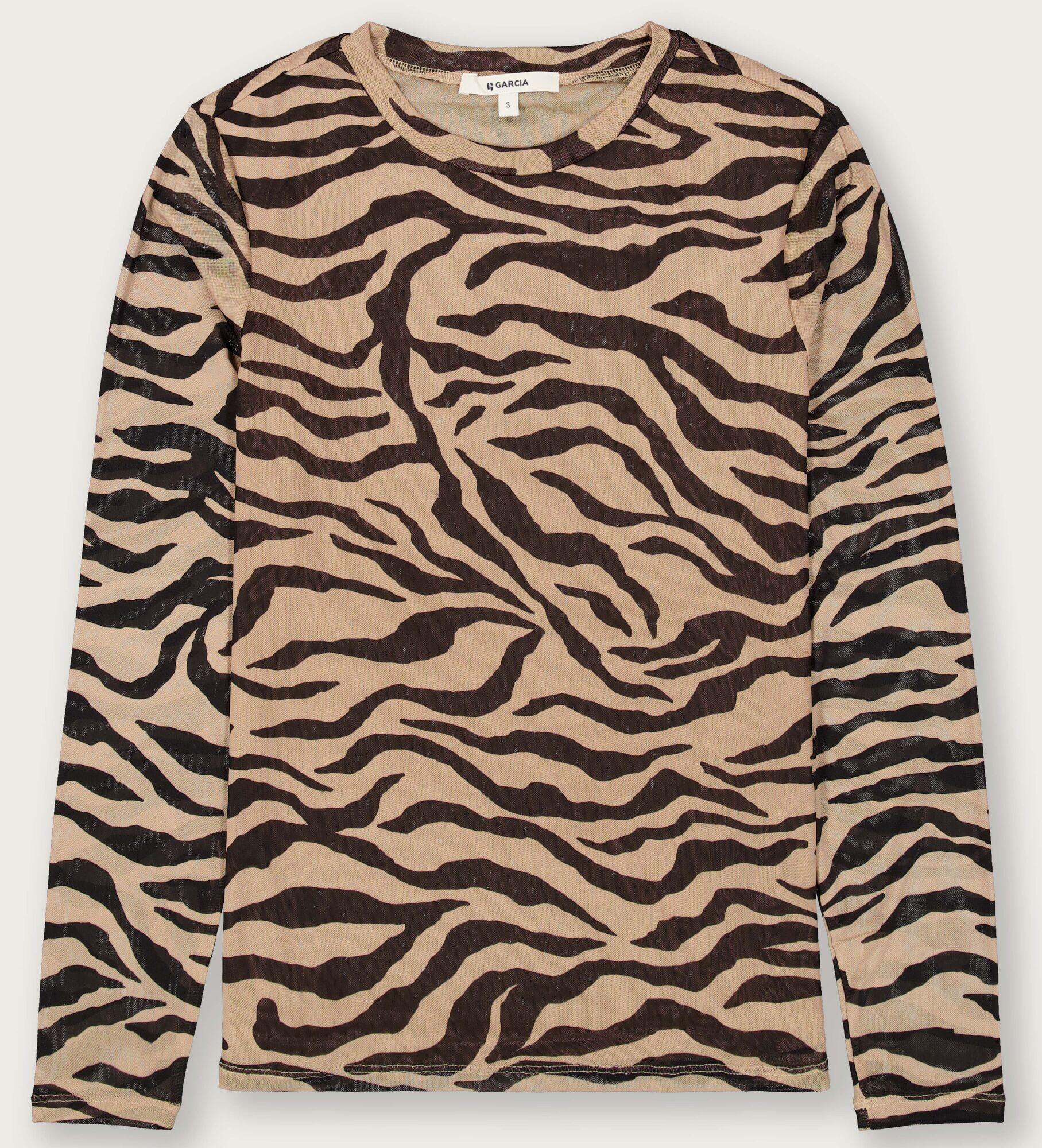 Garcia Langarmshirt Mit Alloverdruck 4992-Brown S - Bild 2
