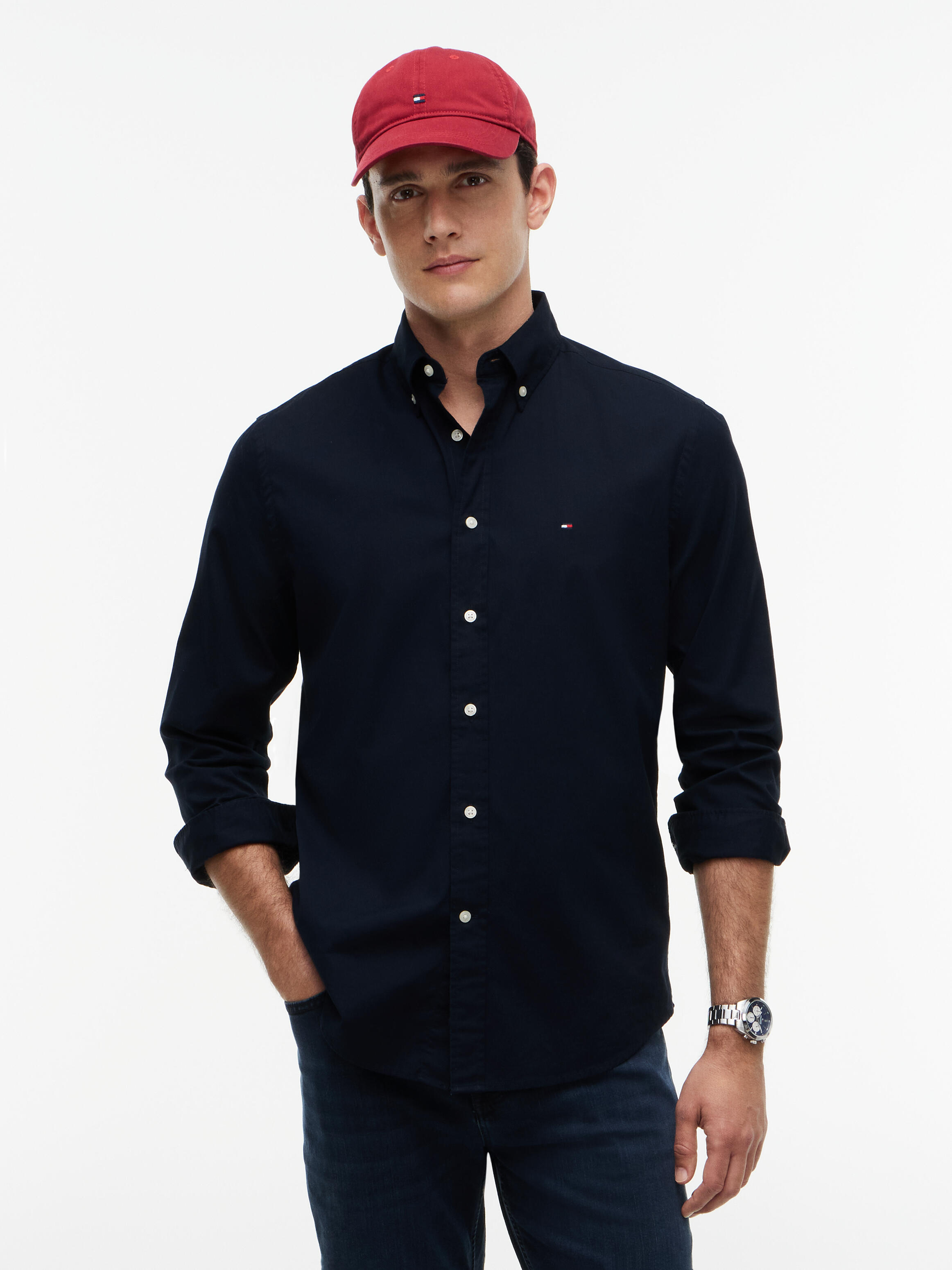 Tommy Hilfiger Herren Core Flex Poplin Solid Rf Shirt Mw0mw39988 L/S Shirt (1er Pack) - Bild 6