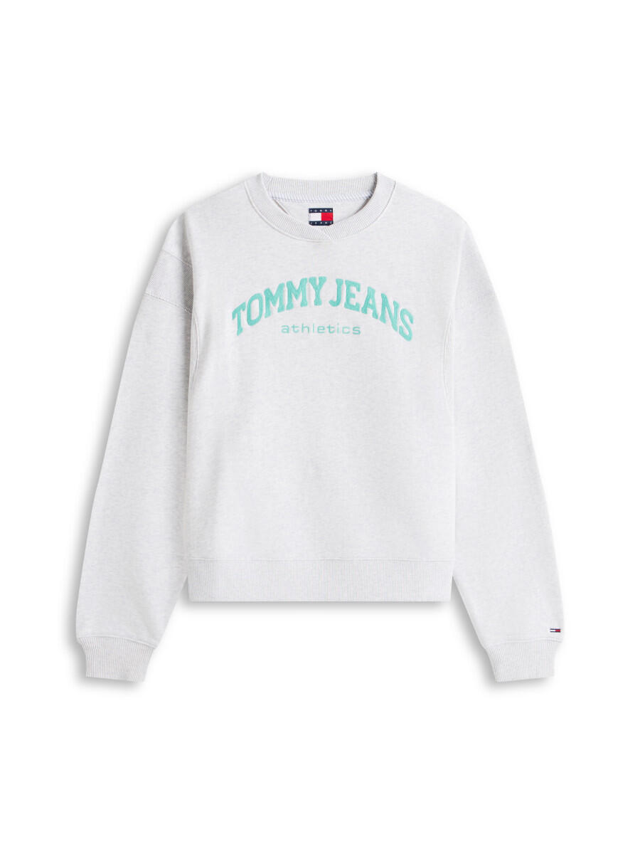 Tommy Jeans Damen Grau - Sweatshirt Im Boxy-Fit Mit Logo-Print - Gr. - M