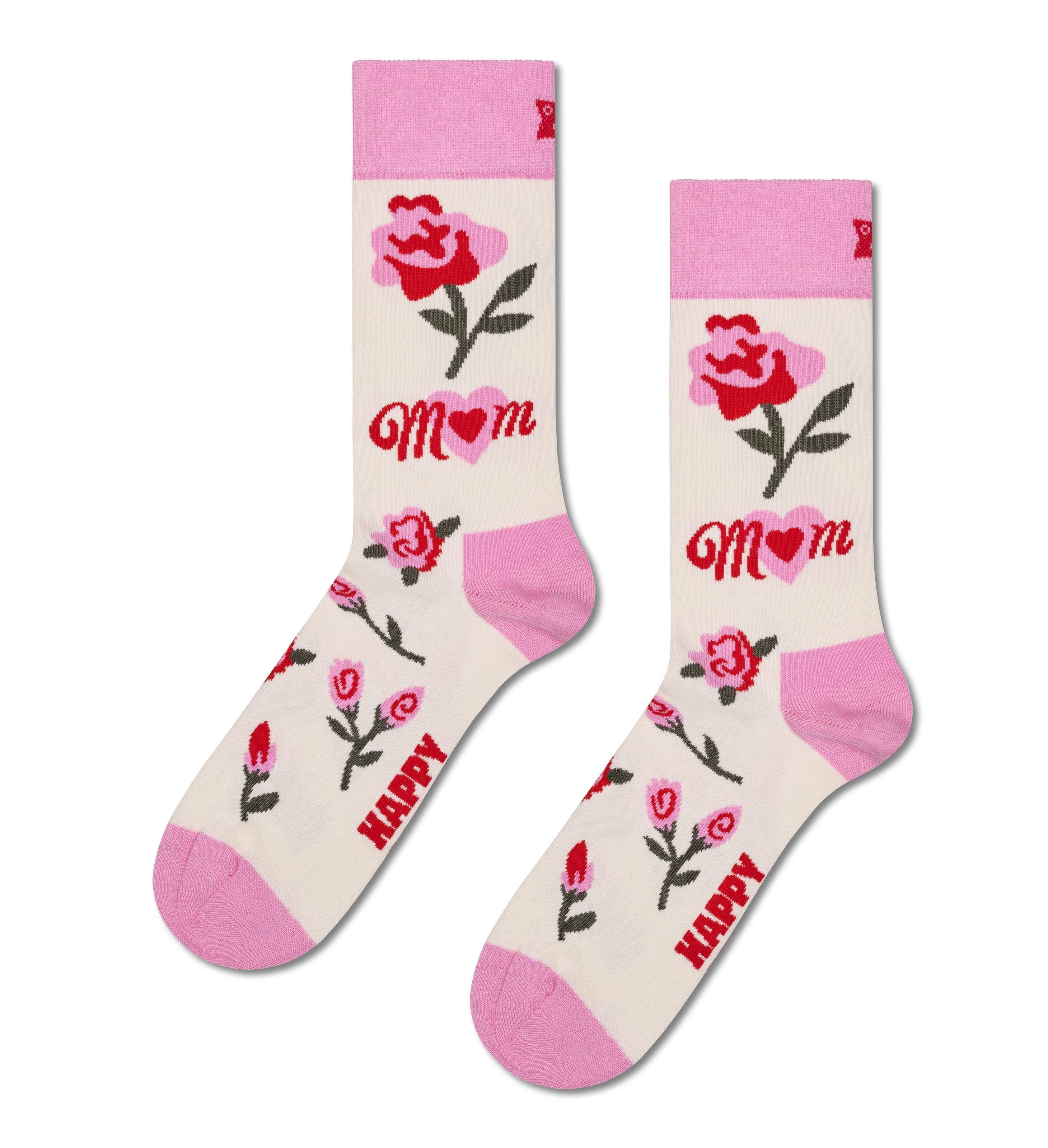Happy Socks - Moms Flower Sock Weiß - Gr. - 38