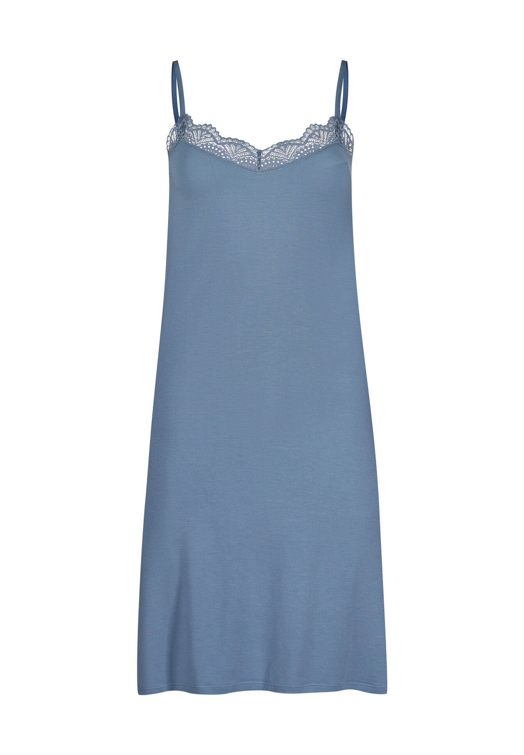 Skiny Damen - Spaghettisleepshirt Night In Mix & Match Faded Denimblue - Gr. - 38