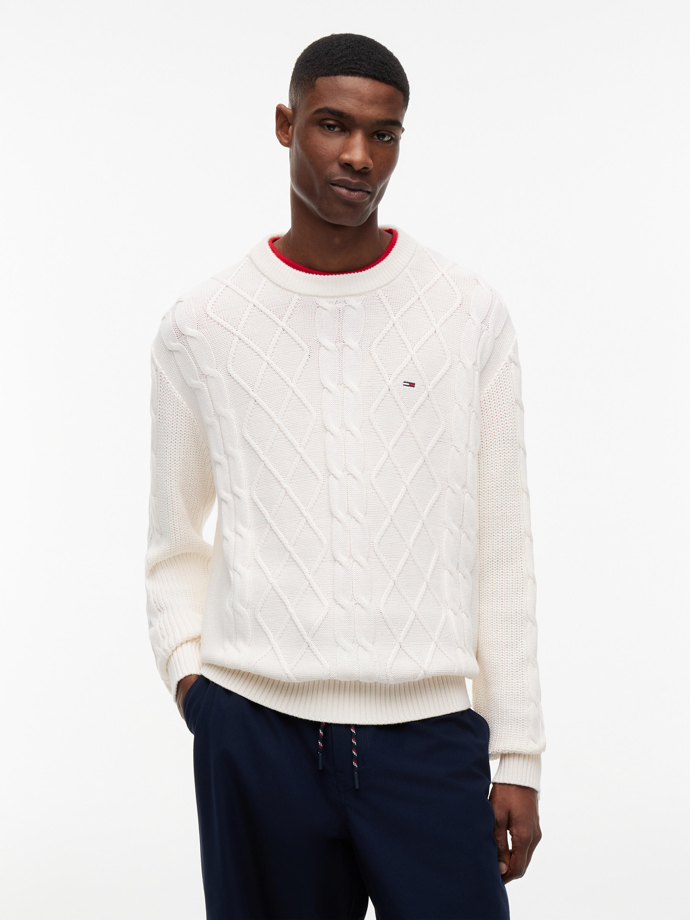 Tommy Jeans (Pvh Group) - Tjm Reg Cable Knit Sweater Off White - Gr. - S