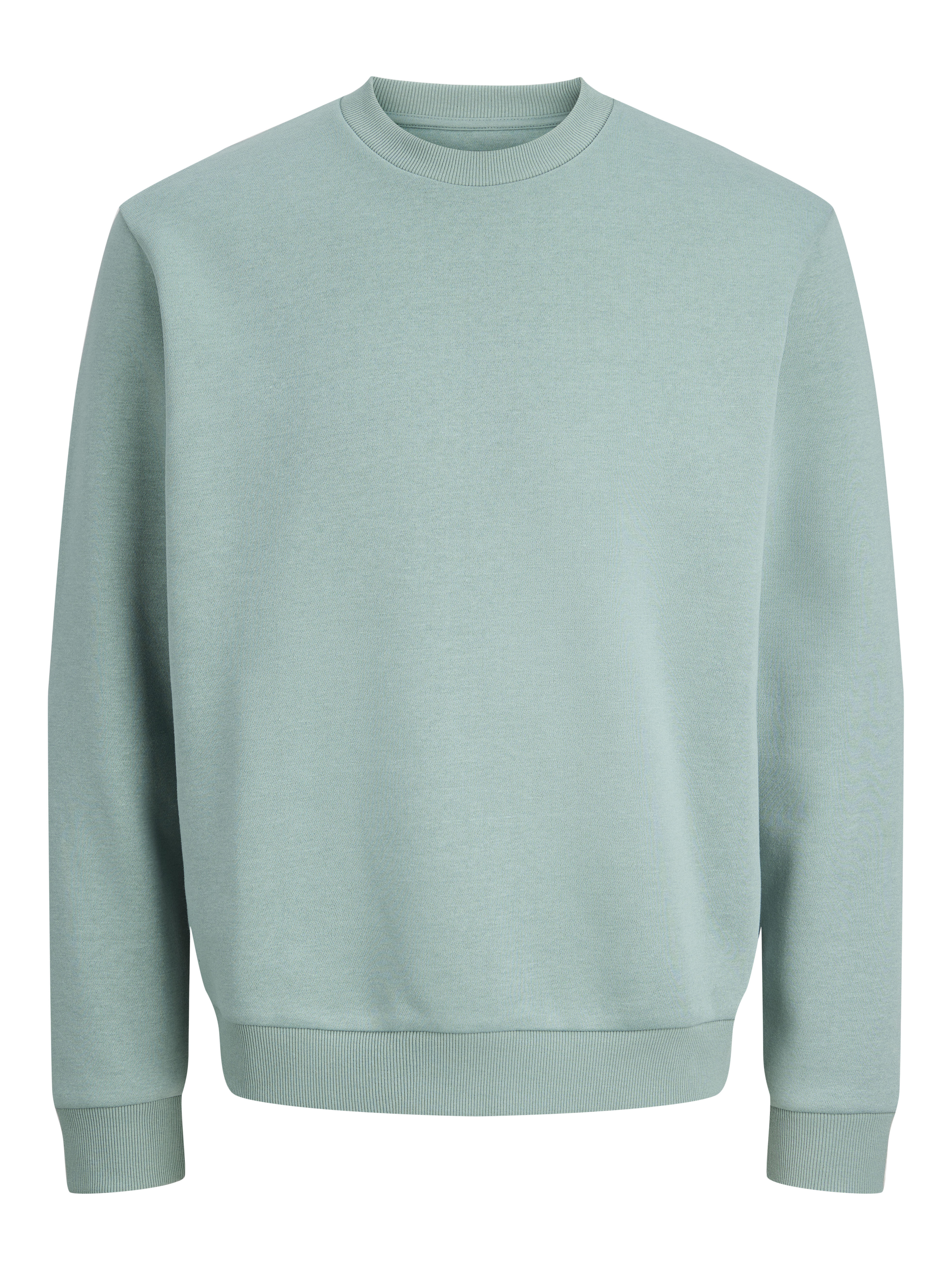 Jack & Jones Plussize Herren Blu Sweatshirt "Jjebradley Sweat Crew Noos Pls", Gr. 4XL, Mineral Blau, Angeraute Sweatware, Obermaterial: 65% Polyester, 35% Baumwolle, Jack &... - Bild 2