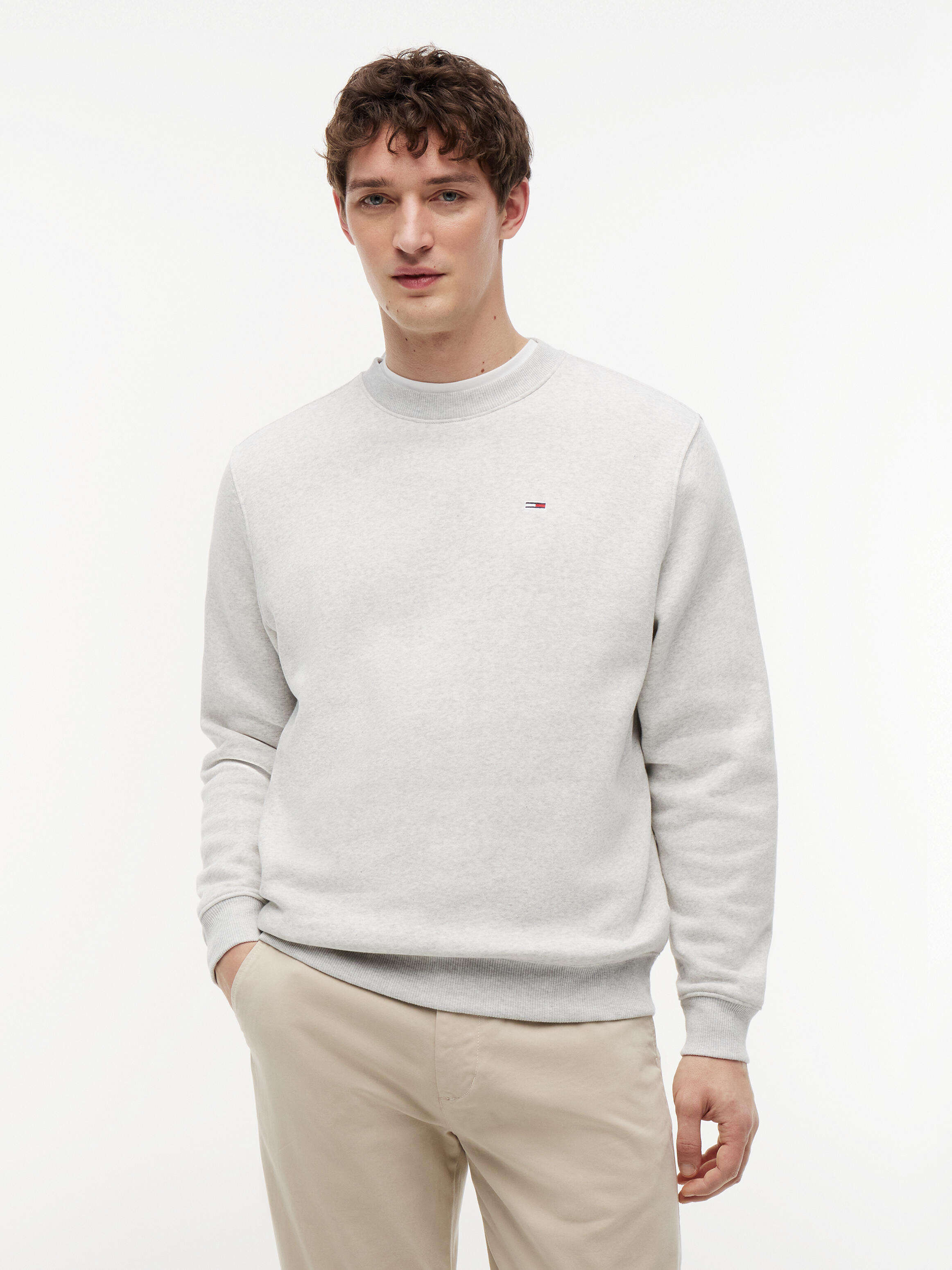 VAN GRAAF Tommy Jeans Herren Hellgrau Sweatshirt Baumwolle Grau, Mittel - Bild 5