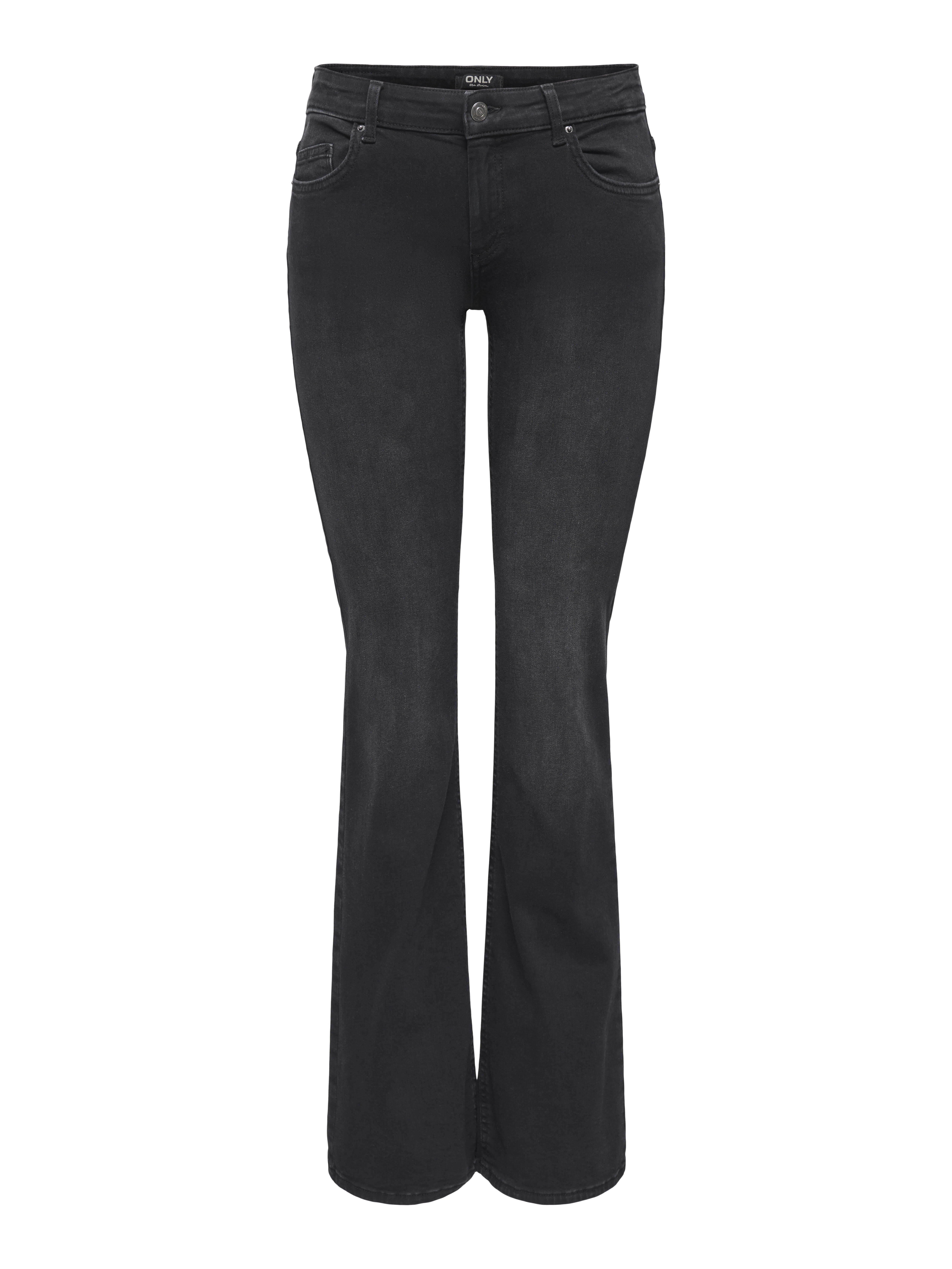 Only Damen Schwarz Jeans 15286686 Flared Fit - Bild 6