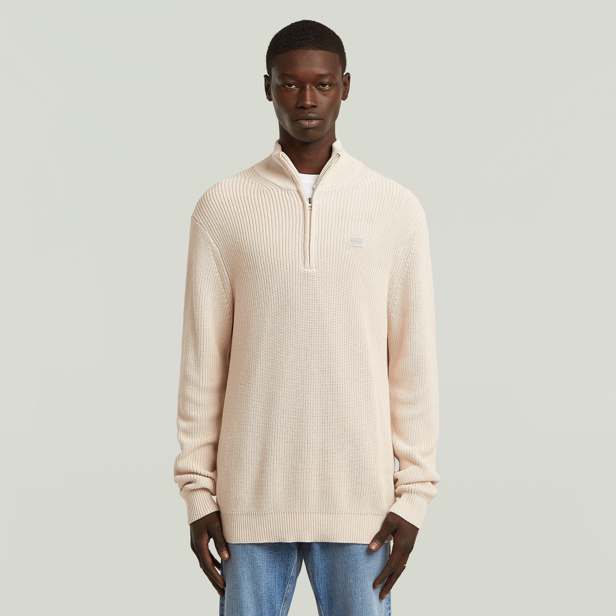 G-Star - Pullover Half Zip Knit Whitebait - Gr. - S - Bild 3