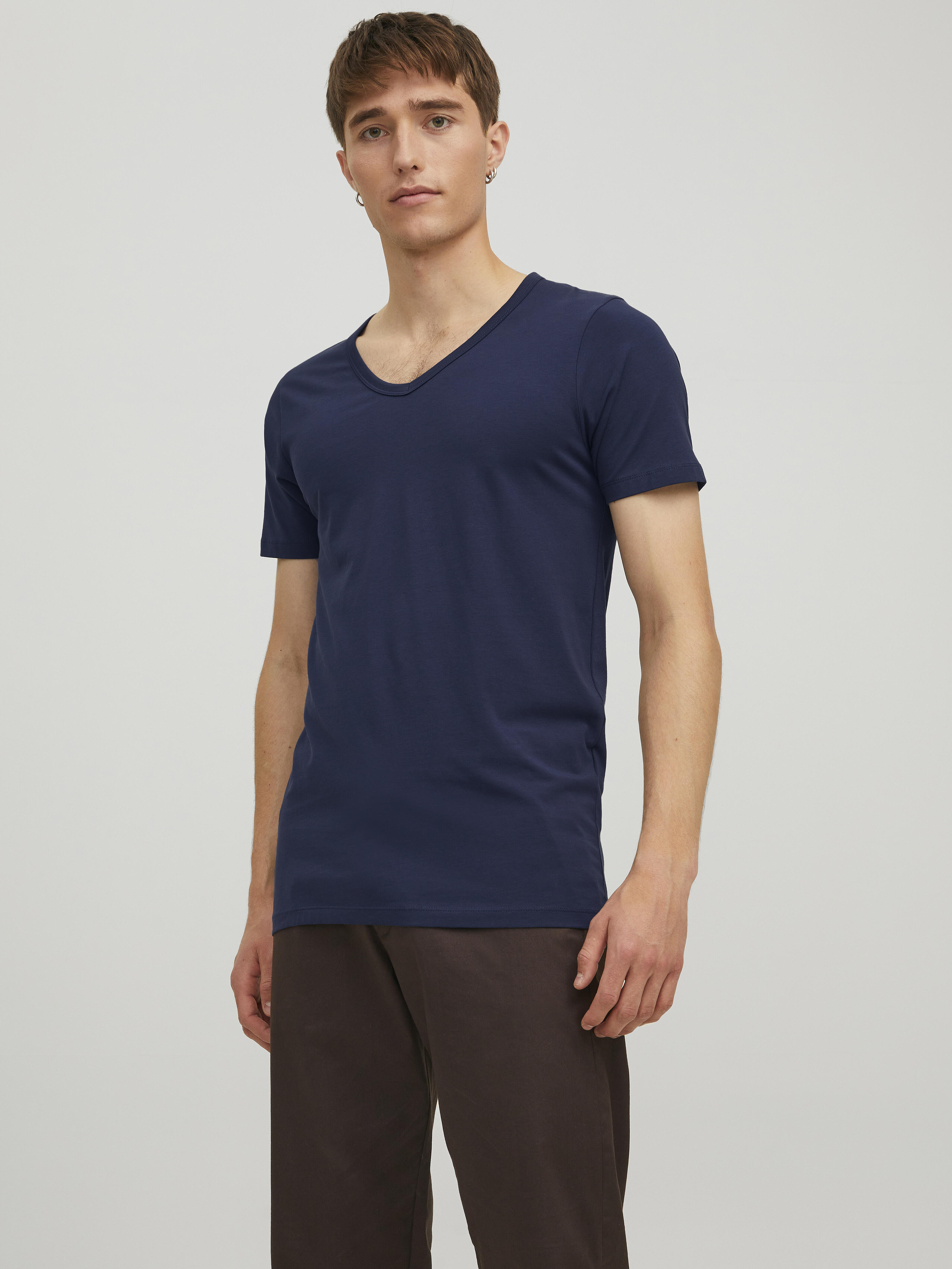 Jack&Jones - Jjebasic V-Neck Tee S/S Noos Navy Blue - Gr. - Xxl - Bild 5