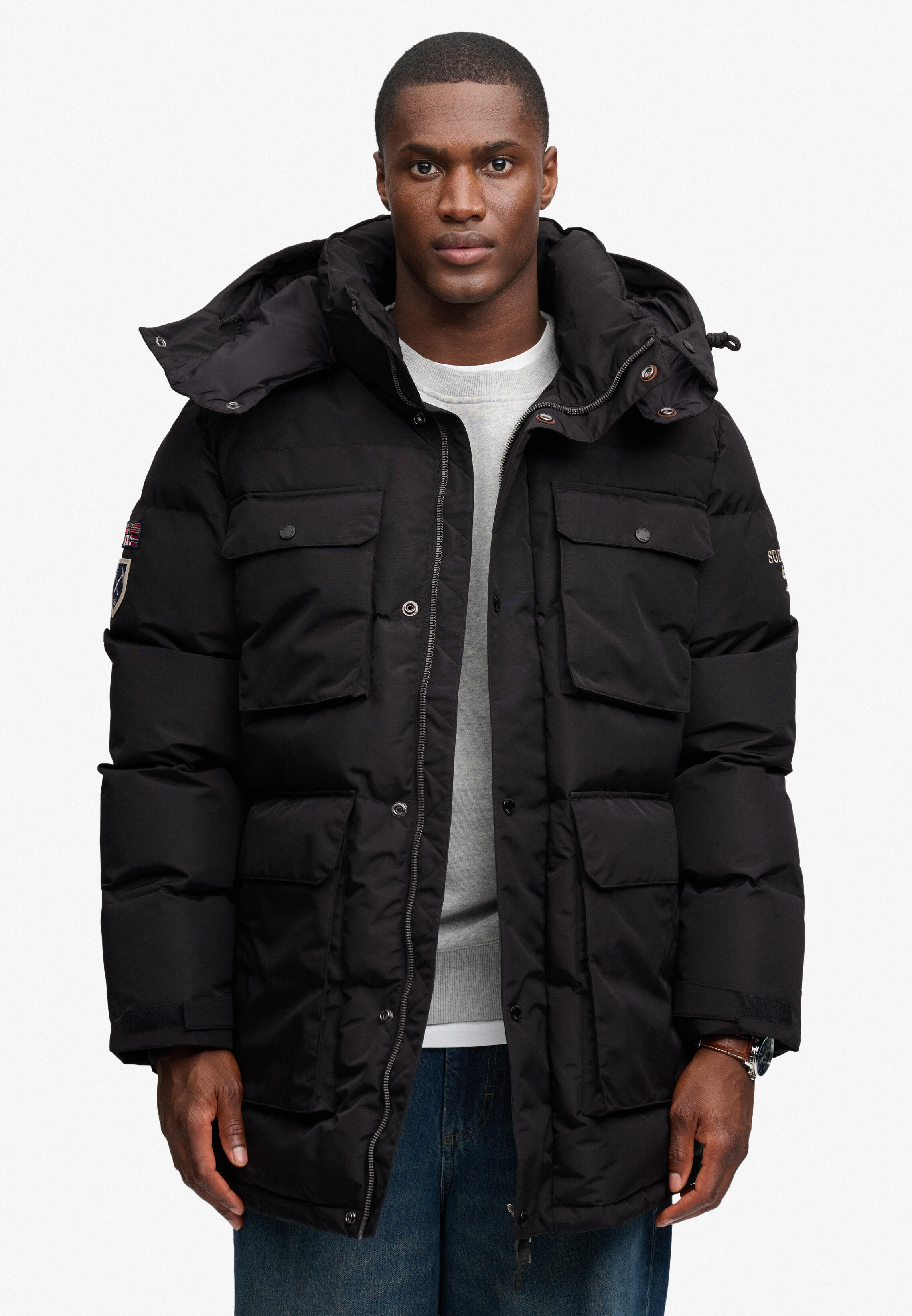 Superdry Herren Parkas Schwarz Gr. Extra Groß - Bild 4