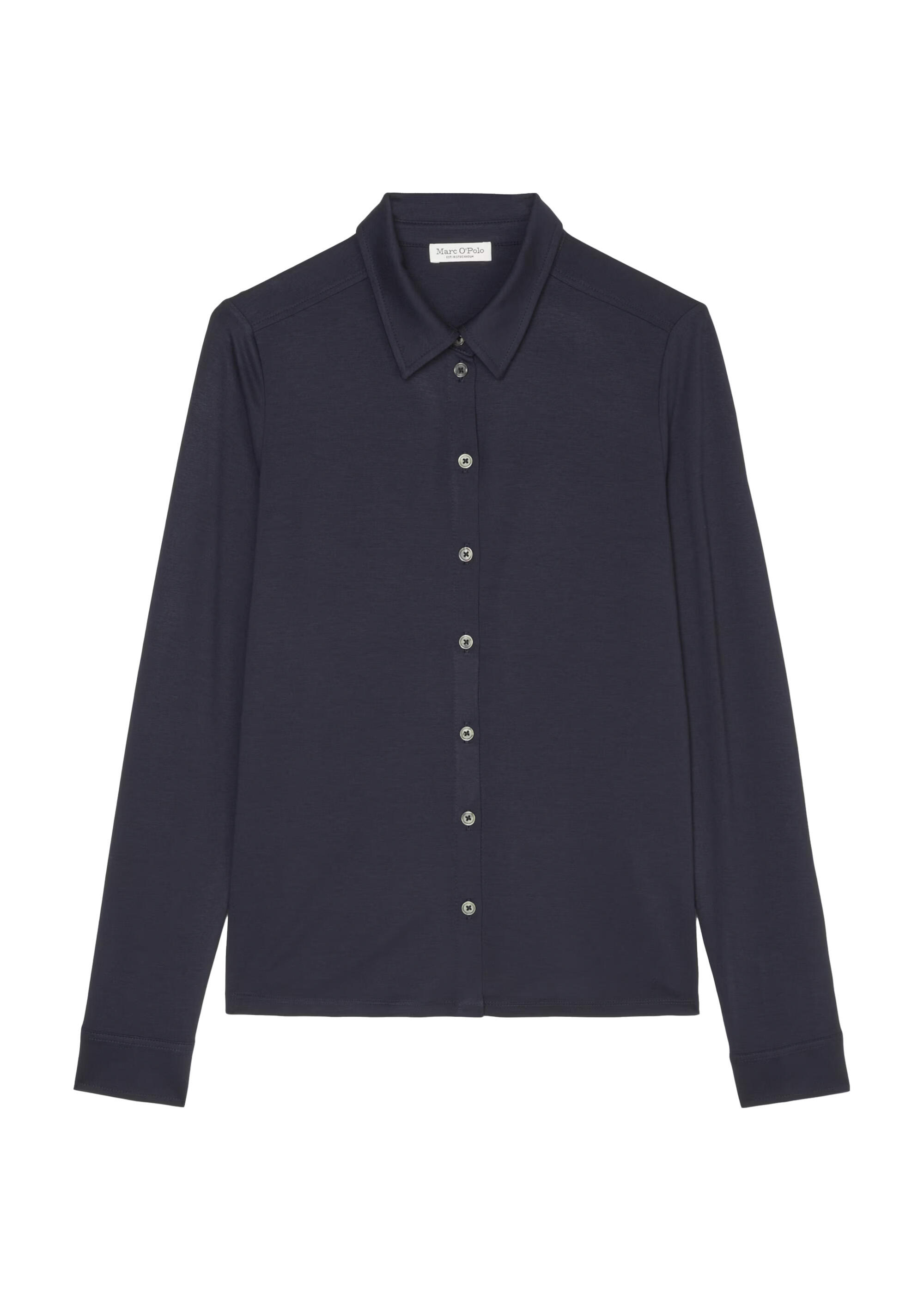 Marc O'polo Damen Blu Senshirt Gr. Xl, Blau (Maniac Midnight), Single Jersey, Obermaterial: 97% Viskose, 3% Elasthan, Basic, Regular Fit Hüftlang,... - Bild 4