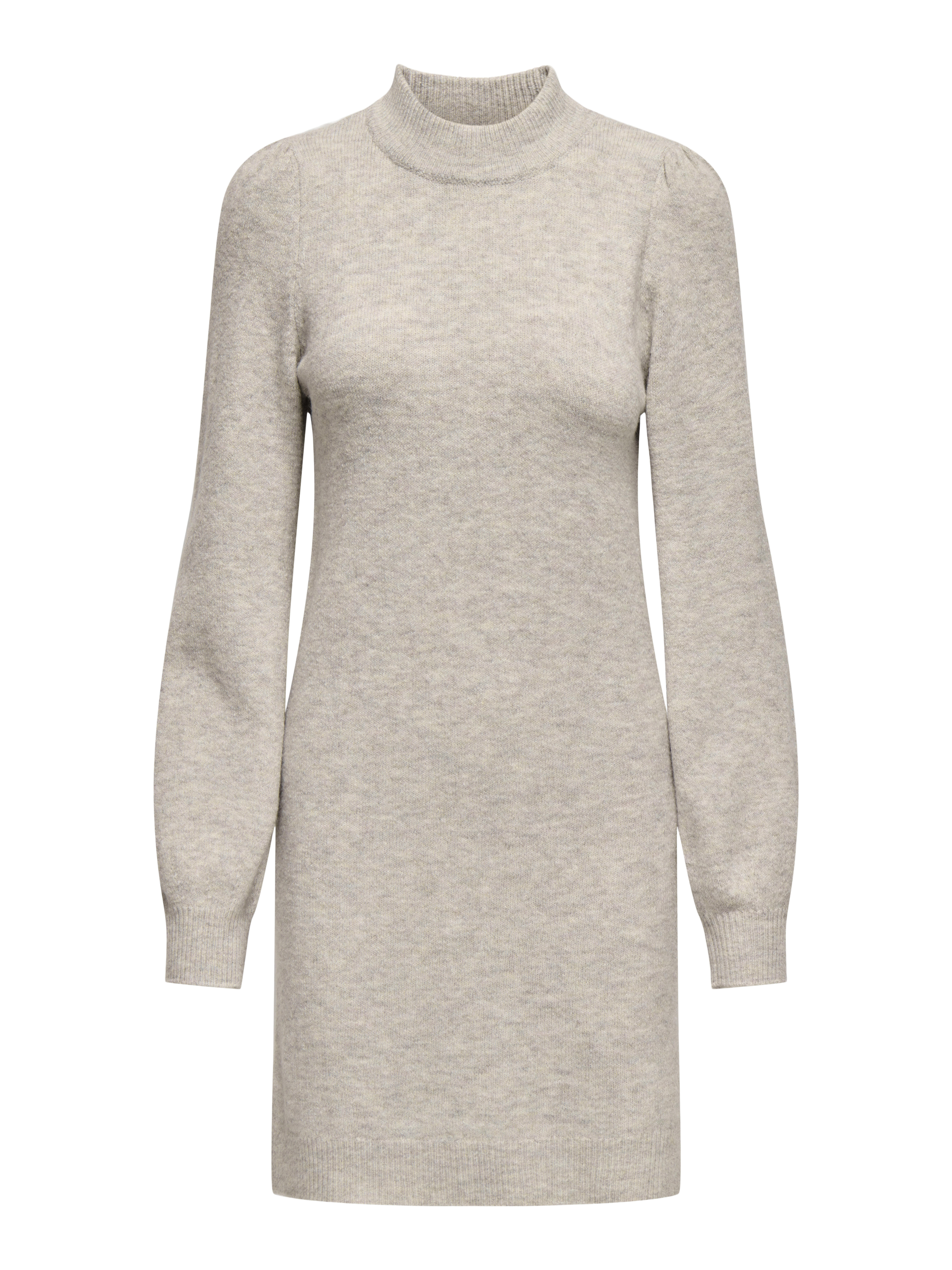 Jdy Damen - Jdyrue Life L/S High Neck Dress Knt Noos Chateau Gray - Gr. - M