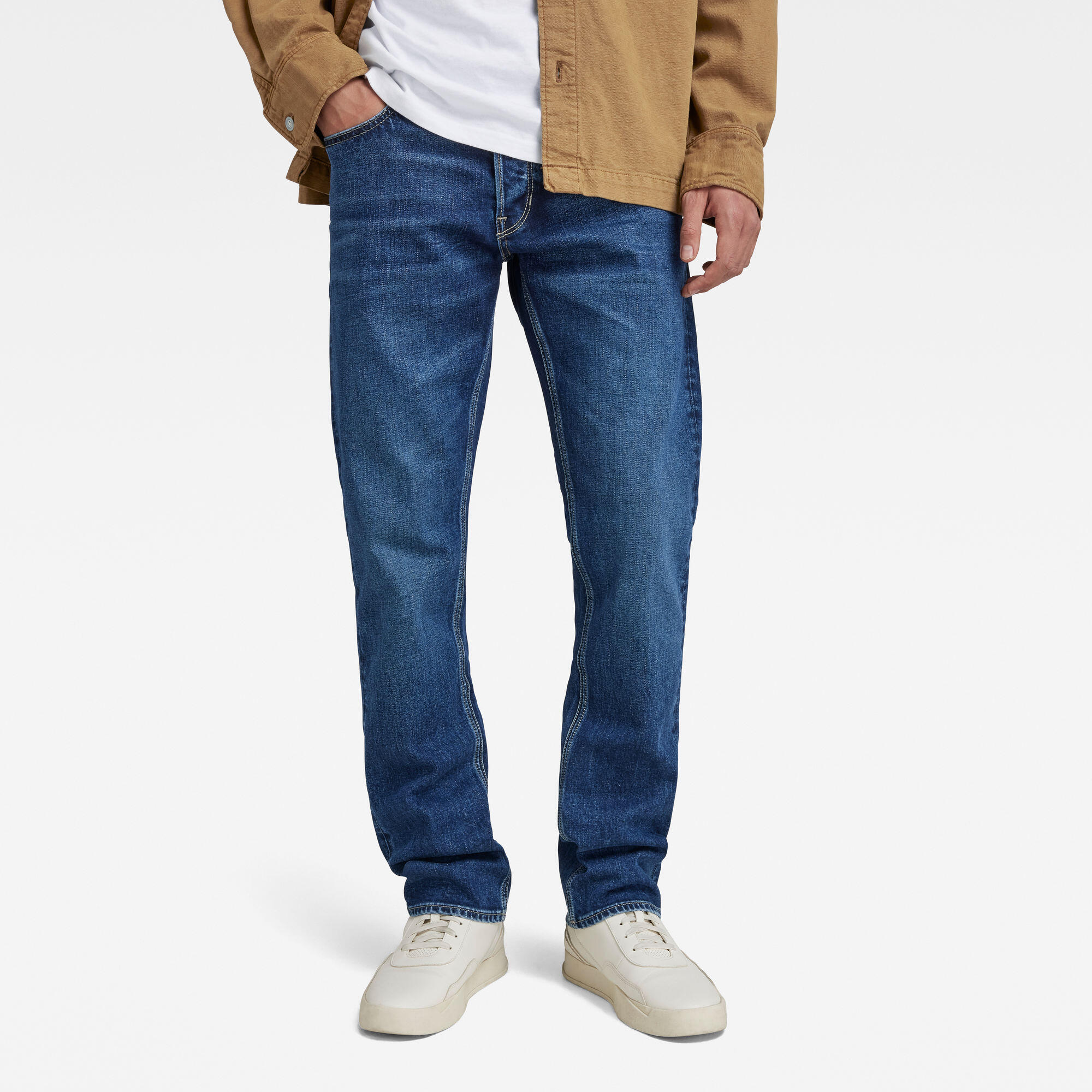 G-Star Herren Faded Atlantic Ocean Straight-Jeans "Mosa Straight" Mit Hellen Nähten erhältlich in Größe von Baur - Bild 6