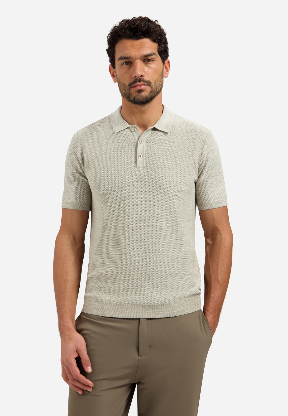 No Excess - Pullover Short Sleeve Polo Taupe - Gr. - Xxl