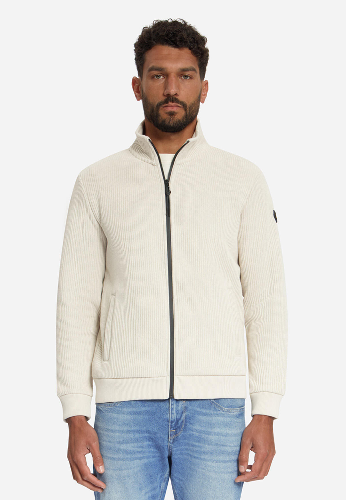 No Excess-Strickjacke Knitted Rib Structure Ecru - Größe XXL - Bild 3