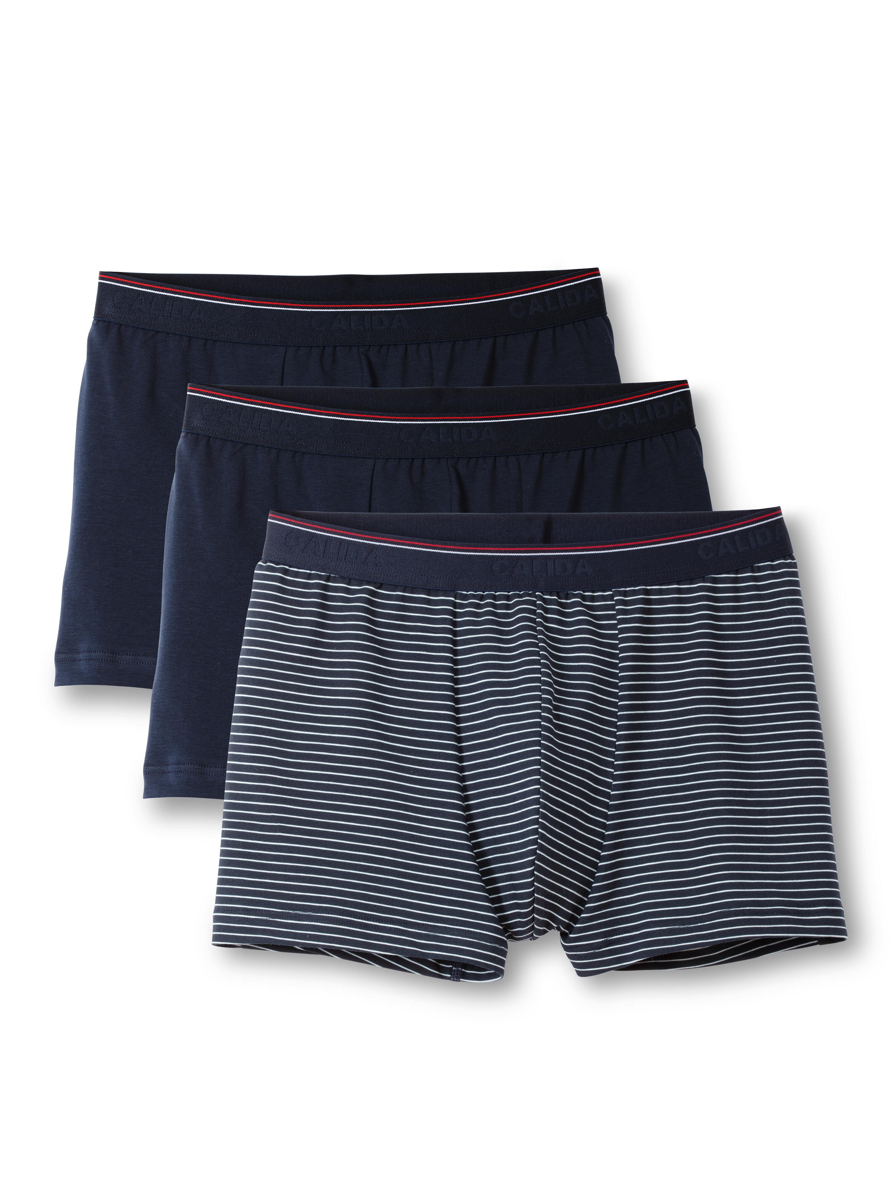 Calida Herren Rot 3P Natural Benefit Boxer Marine/ Baumwolle X-Large - Bild 8