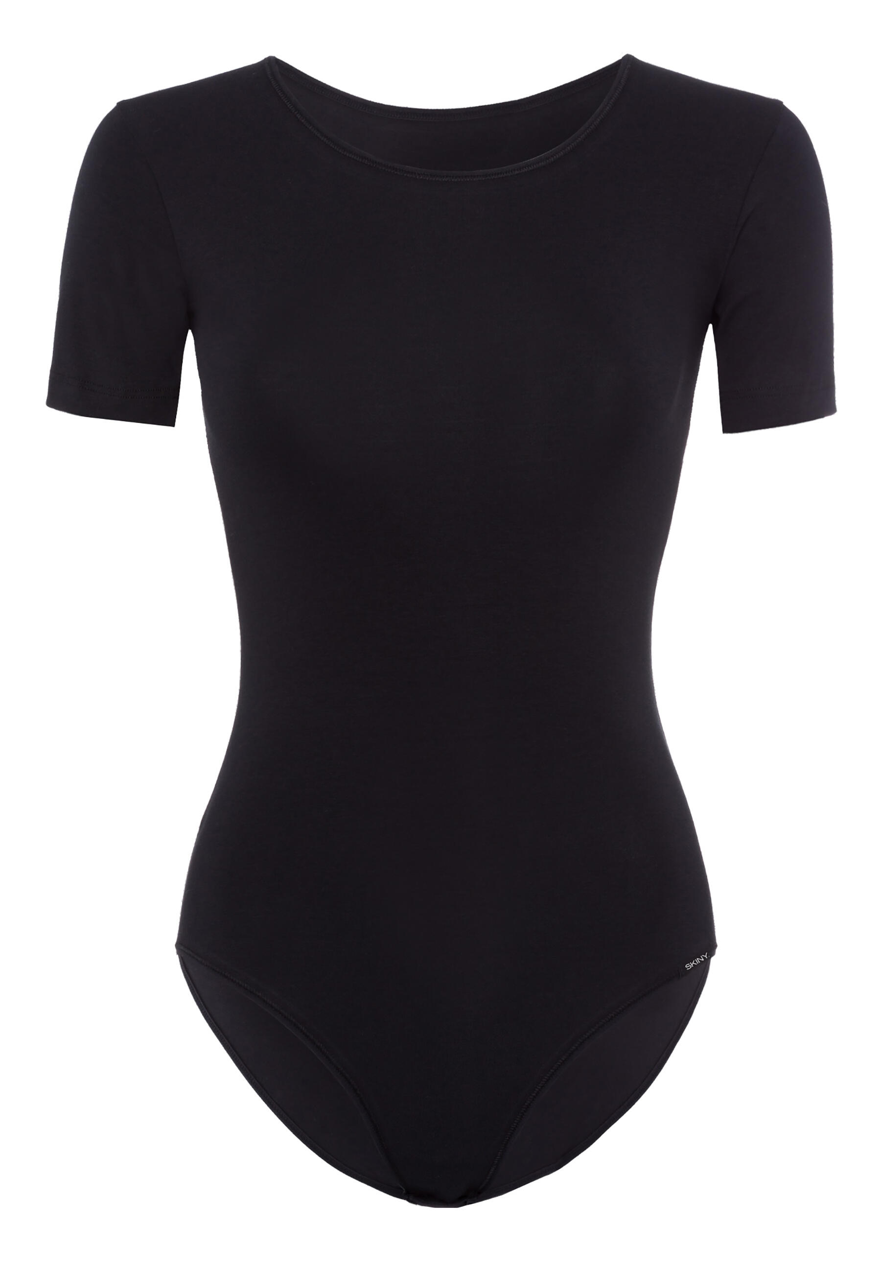 Skiny Damen Schwarz Kurzarmbody "Body Collection" Rundhalsausschnitt Schlicht Kurzärmlig Baumwollmix von Baur - Image 4