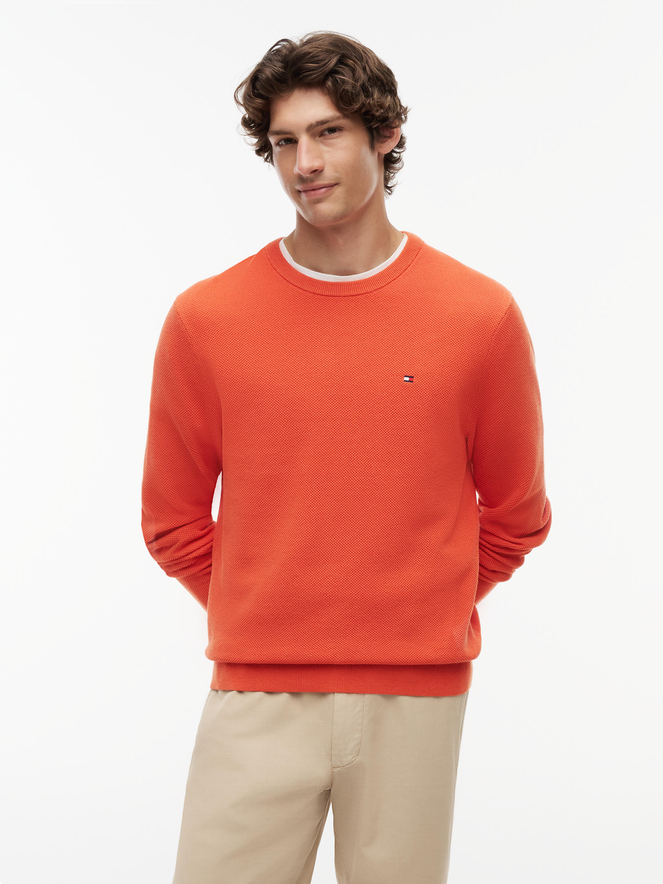 Tommy Hilfiger Menswear (Pvh Group) Orange Essential Structure Crew Neck Brilliant - Gr. - S