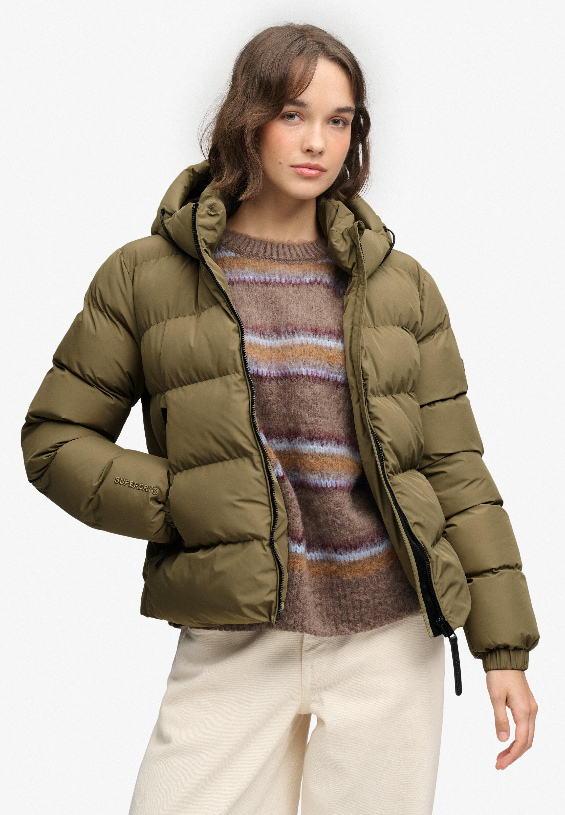 Superdry Damen Grün Daunenjacke Mit Kapuze, - Bild 5