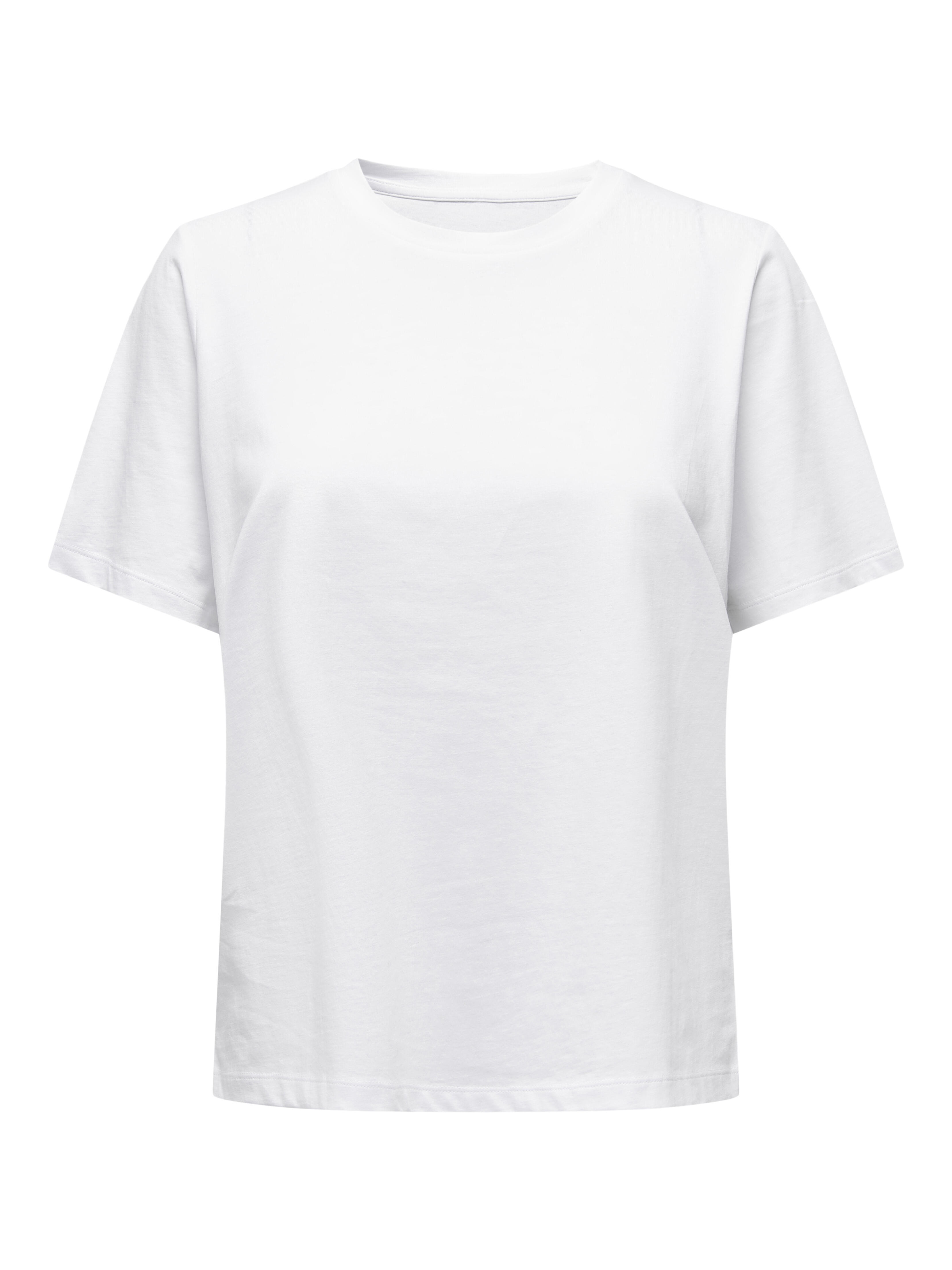 Only, Damen, Shirts, Einfarbiges T-Shirt, Weiss, (XL) - Bild 4