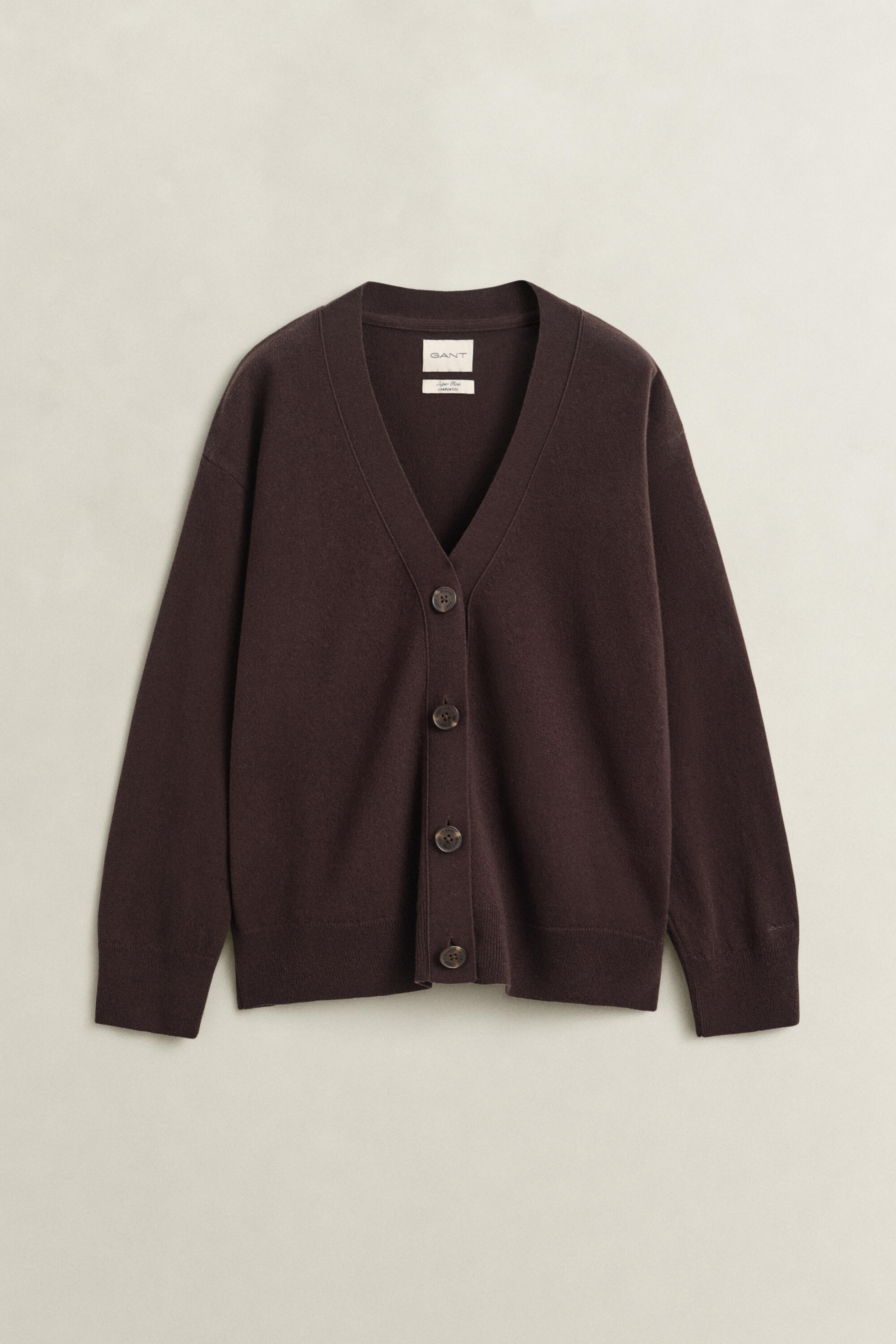 Gant Damen Deep Braun Superfine Lambswool Strickjacke (M) - Bild 2