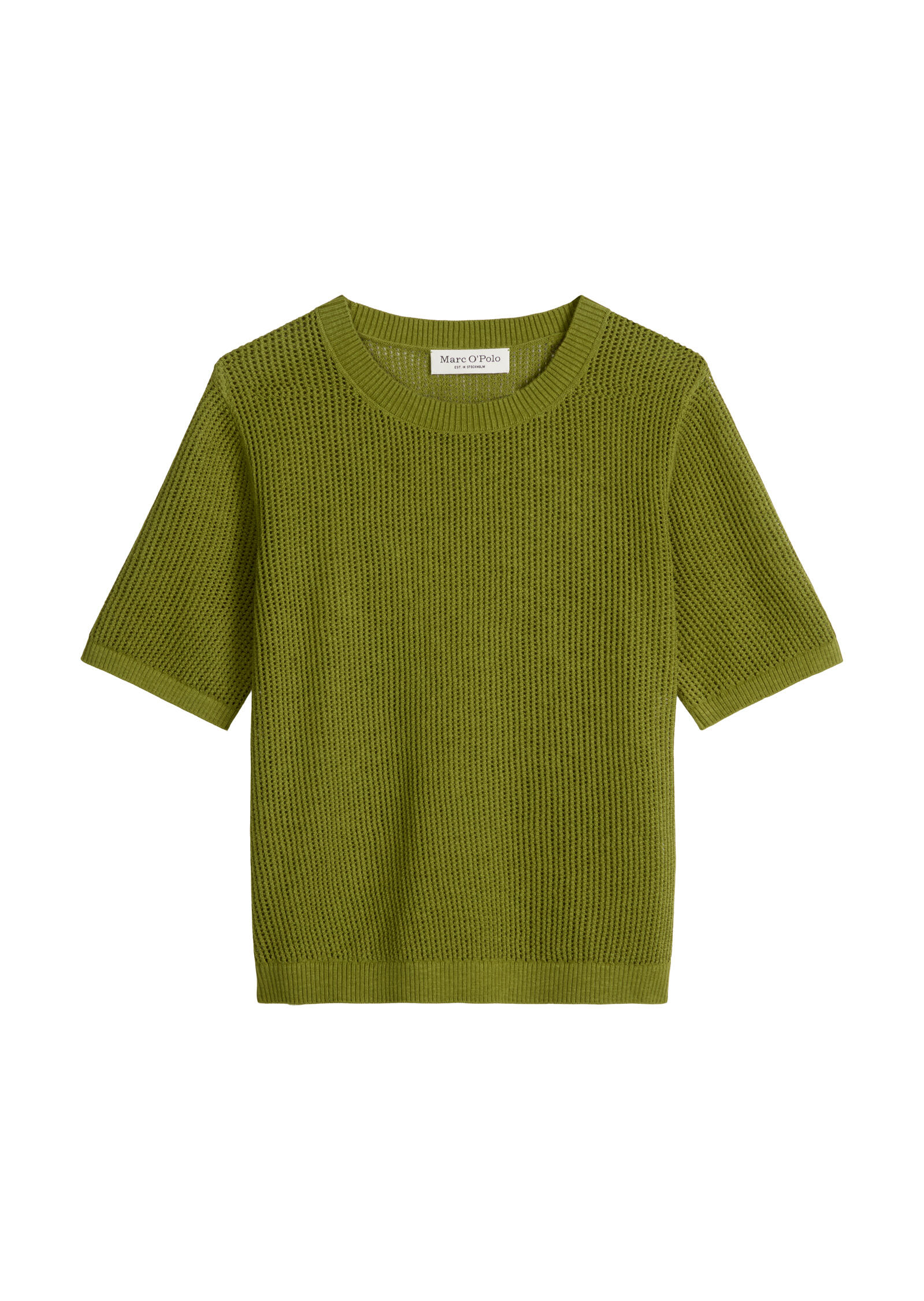 VAN GRAAF Marc O'polo Damen Erbse Kurzarm-Strickpullover Baumwolle Grün, Mittel - Bild 3