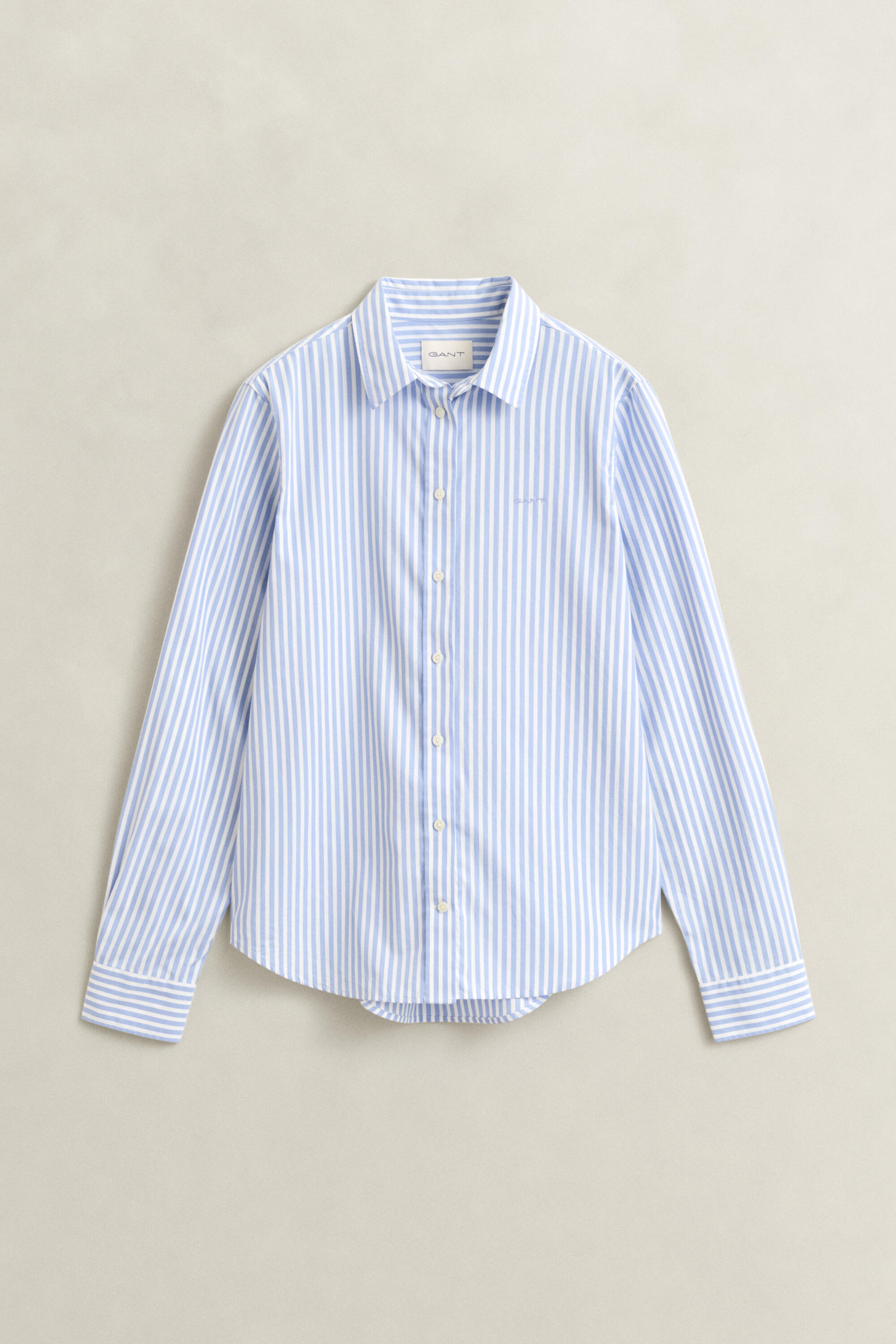 Gant Damen Blau - Popeline-Bluse Im Regular Fit Mit Streifen - Gr. - 40