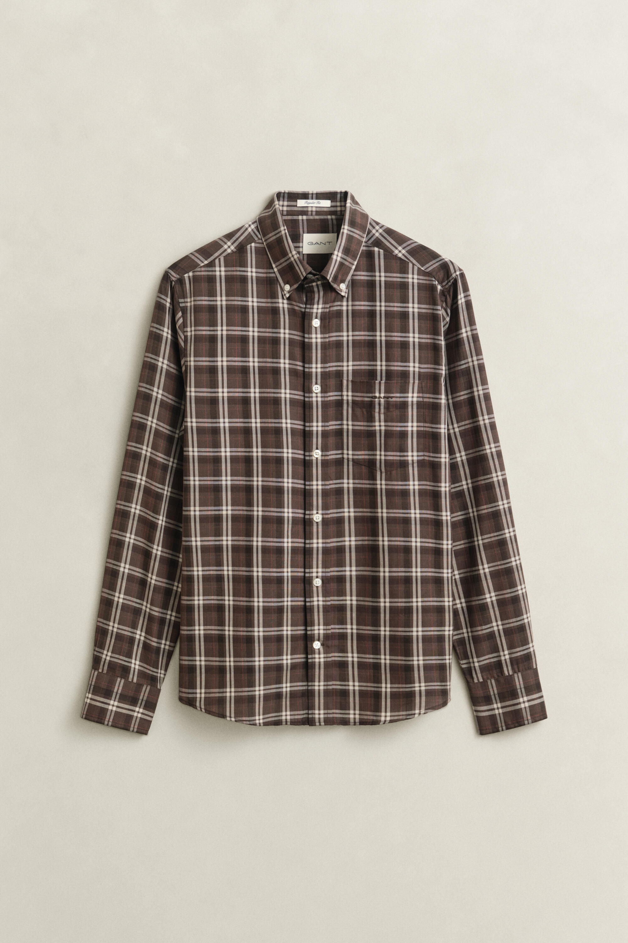 Gant Herren Taupe Hemd, Gr. M - Bild 6