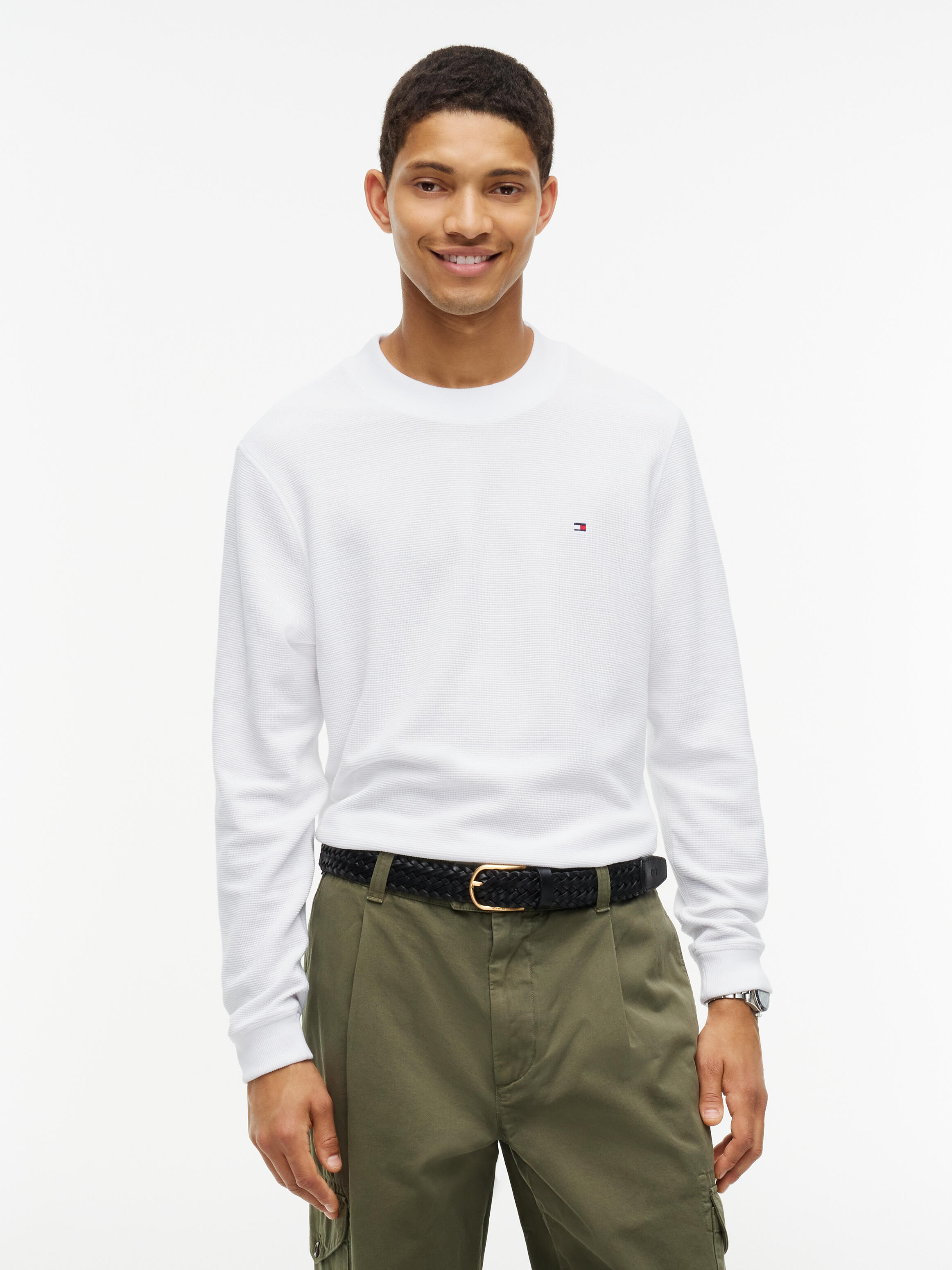 Tommy Hilfiger Menswear (Pvh Group) Textured Ls Tee White - Gr. - S