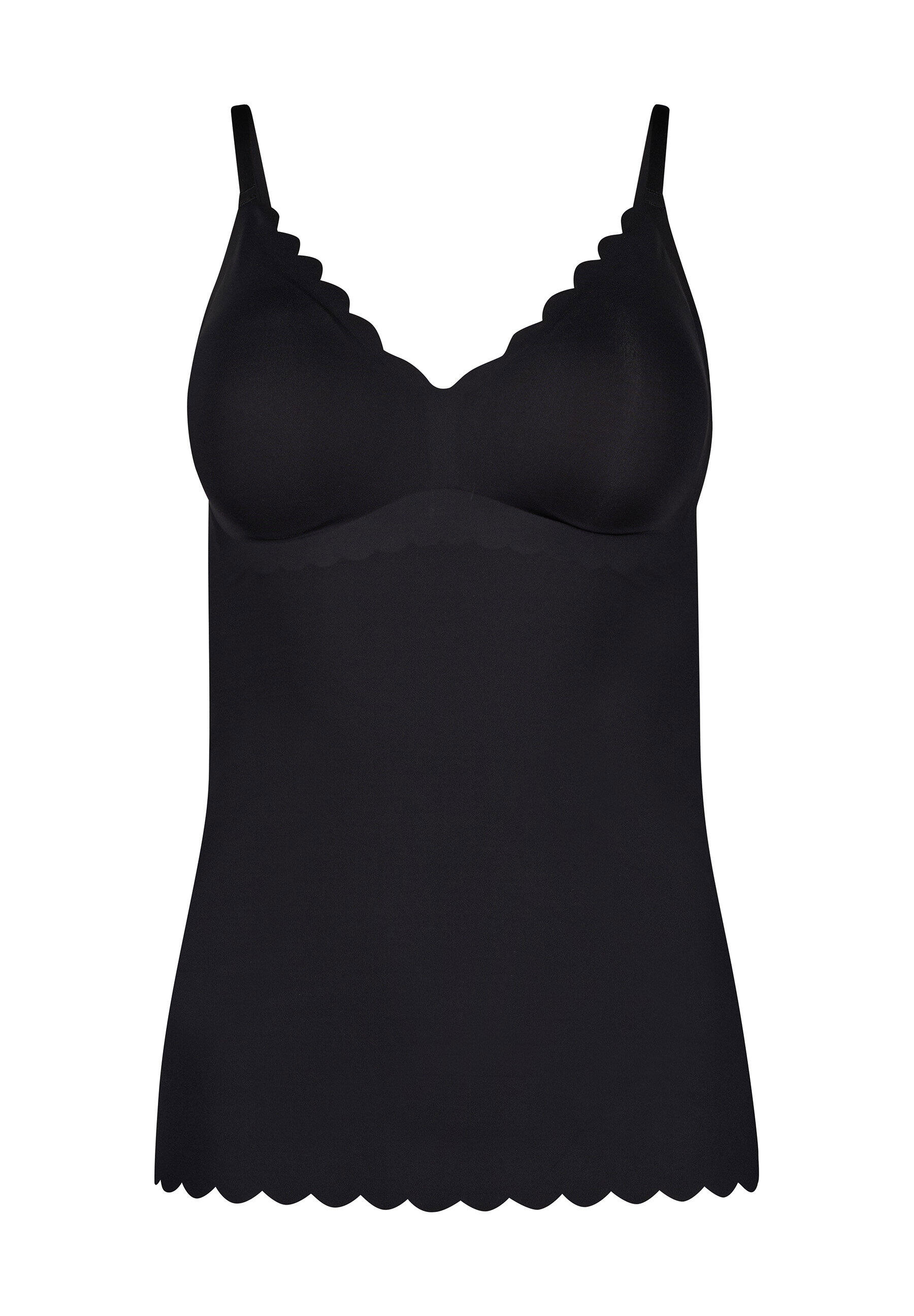 Skiny Damen Schwarz Spaghettishirt Mit Herausnehmbaren Pads Sensation 87056, 44 - Image 4