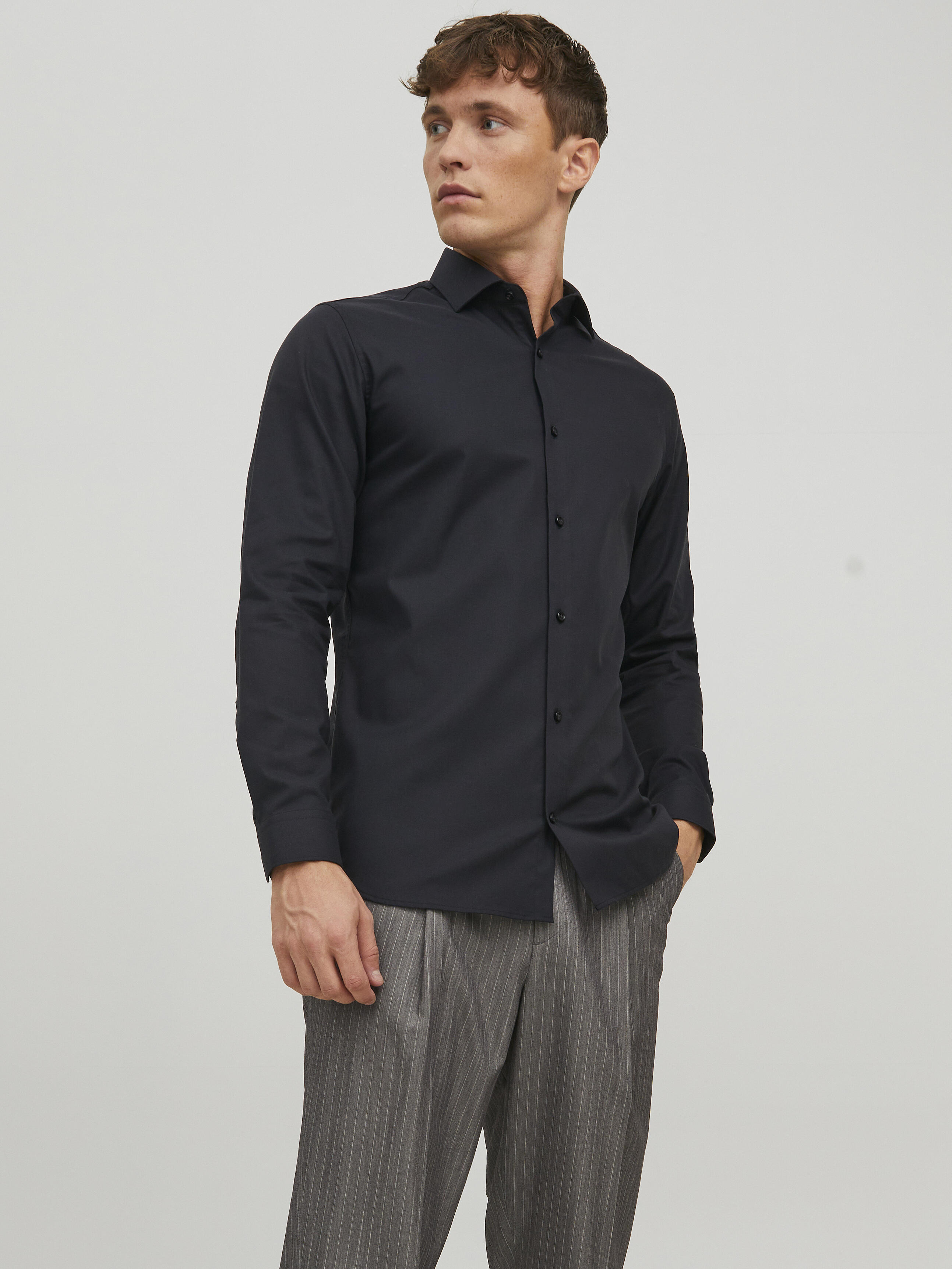 Jack & Jones Schwarz Businesshemd Parker Shirt In Black - Bild 6