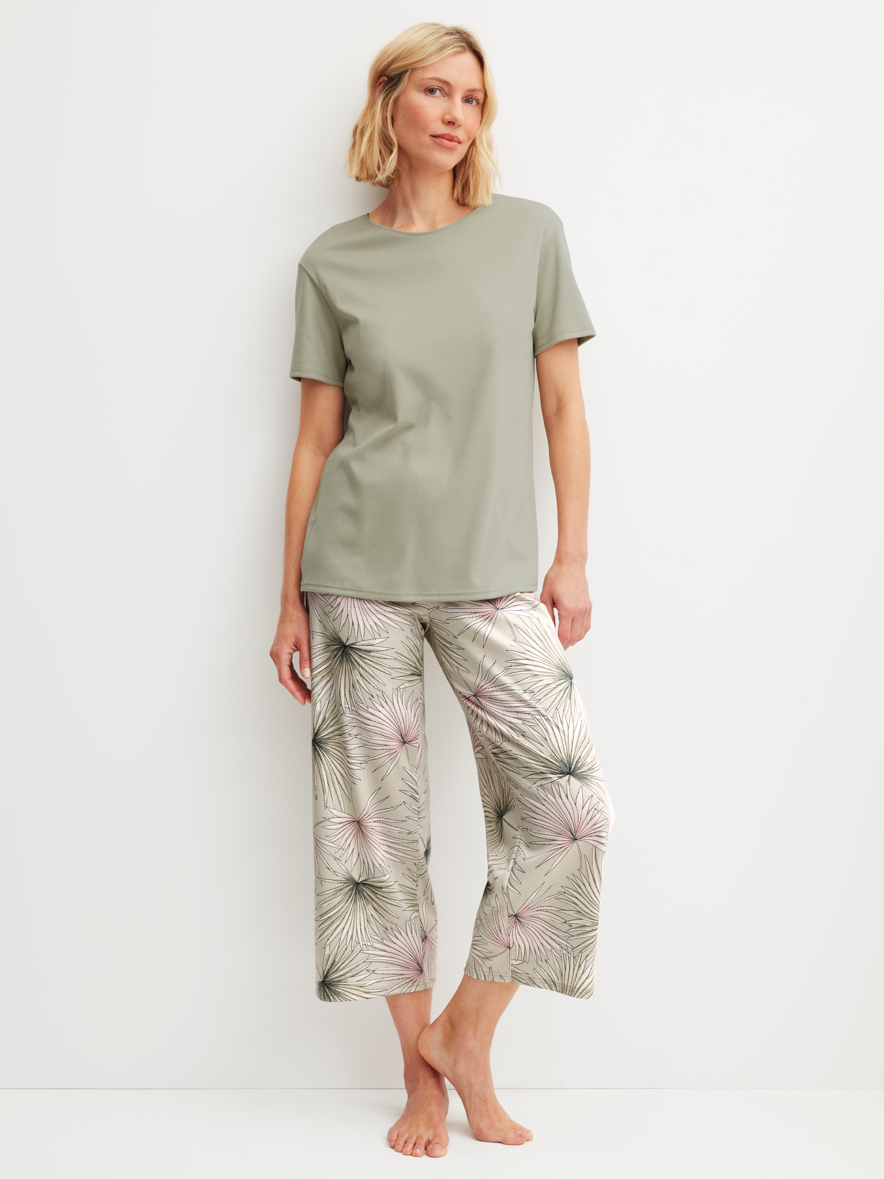 Calida Damen - Pyjama 7/8 Tea Green - Gr. - Xs