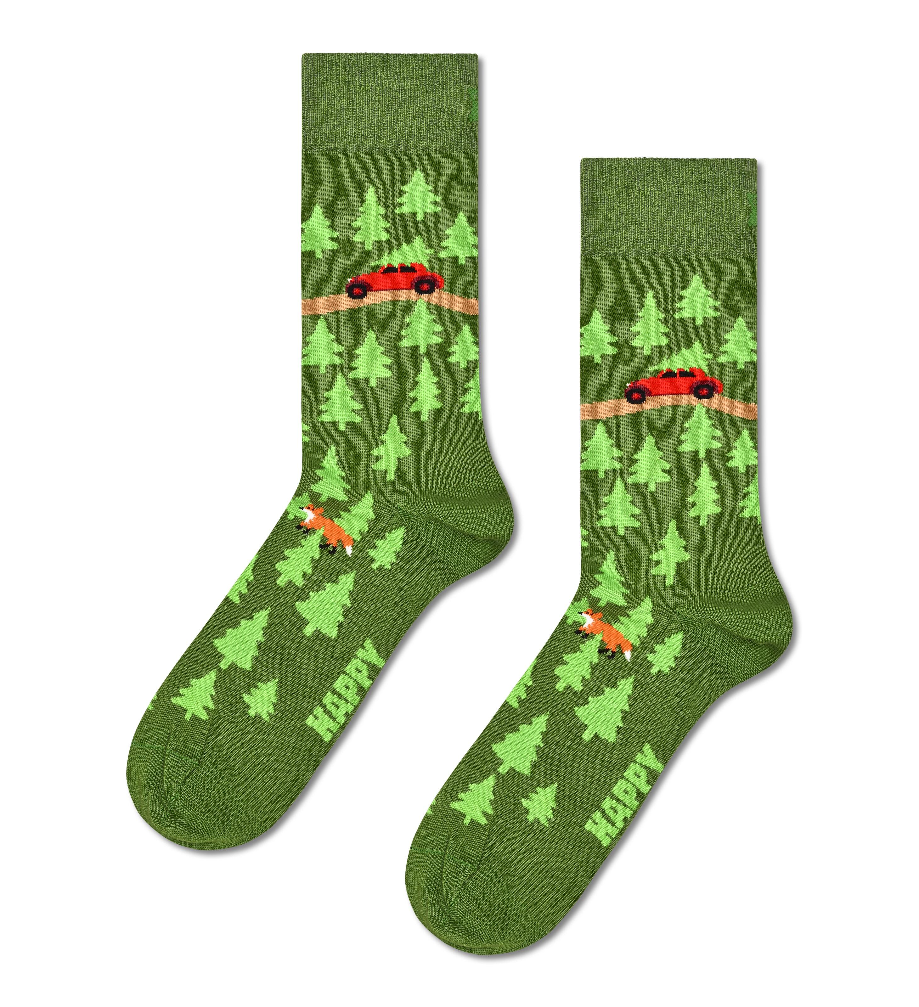 Happy Socks Grün - Tree On Its Way Sock - Gr. - 43.5