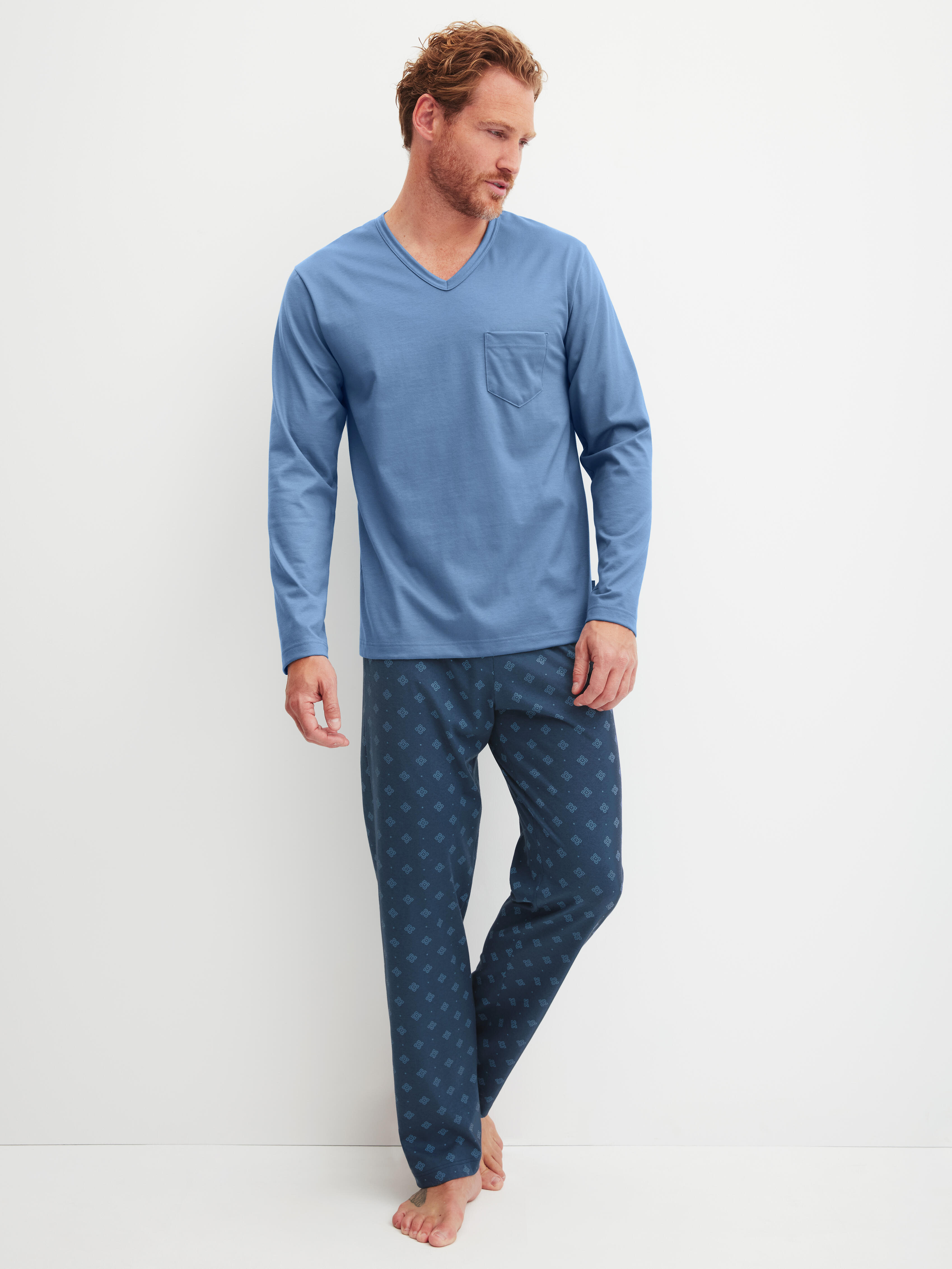Calida Herren - Pyjama Coronet Blue - Gr. - Xl
