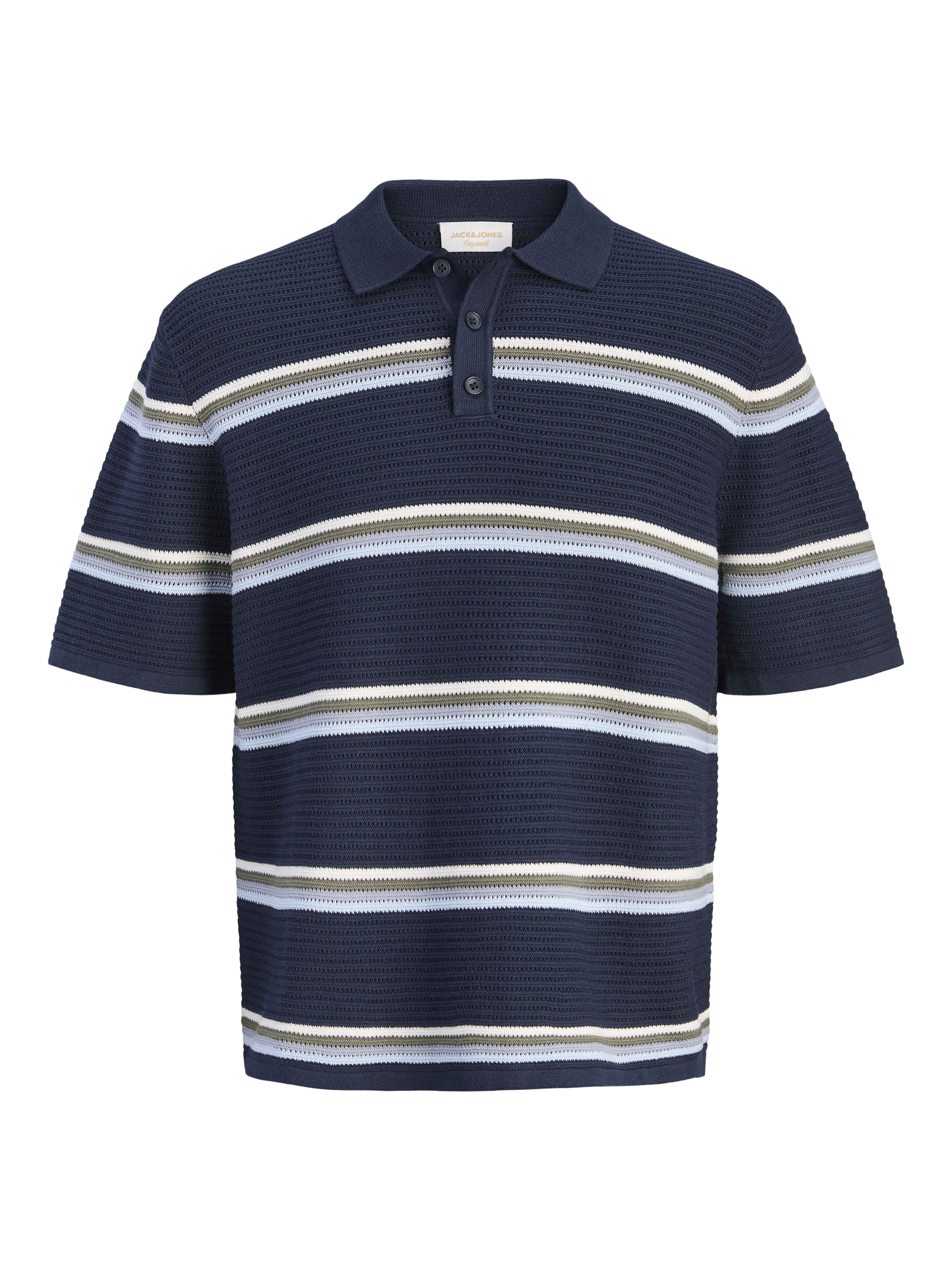 Jack&Jones Blau - Jormaine Knit Stripe Polo Jnr - Gr. - 152