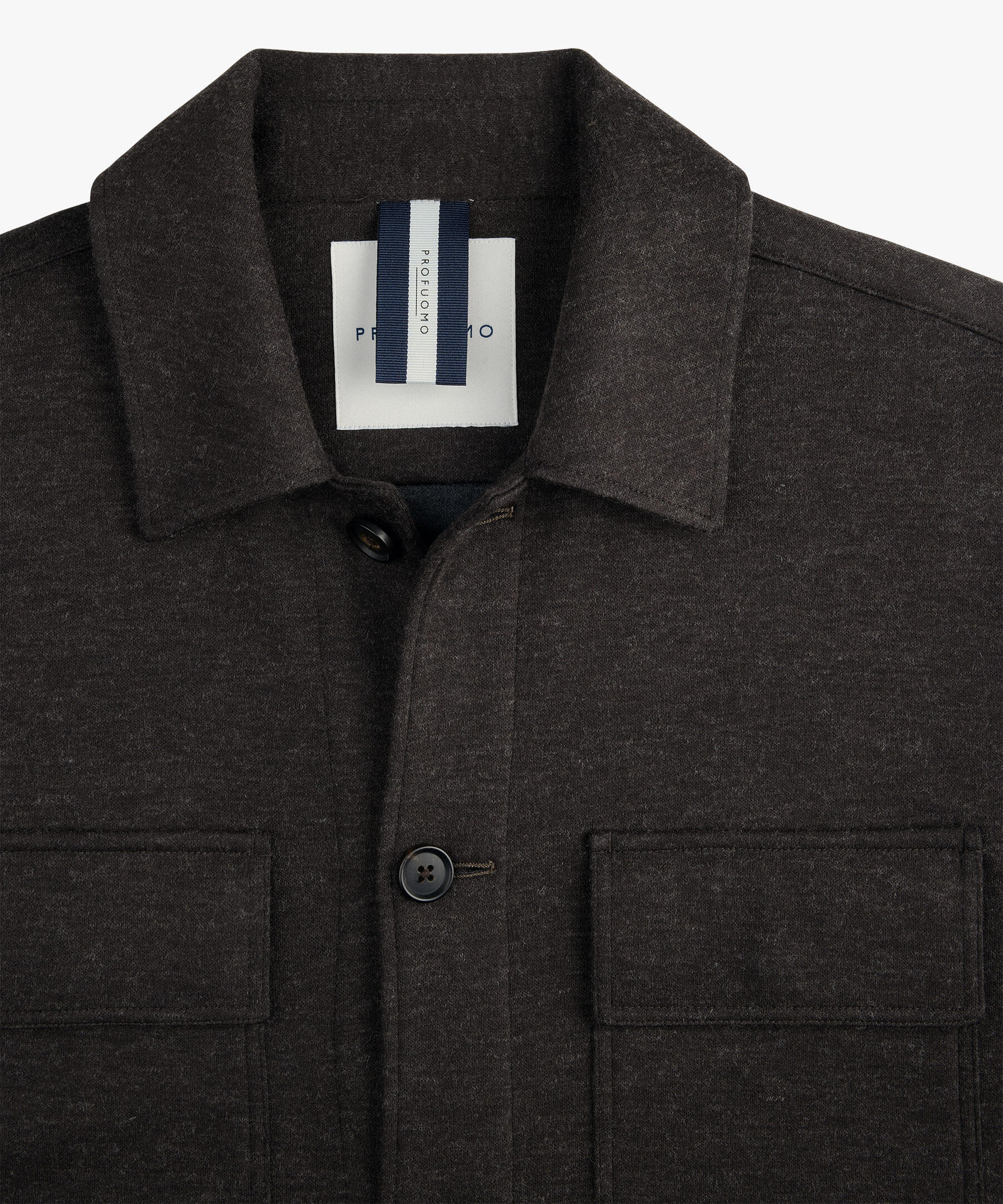 Profuomo - Dunkelbraunes Knitted Overshirt Dunkelbraun - Gr. - Xxl