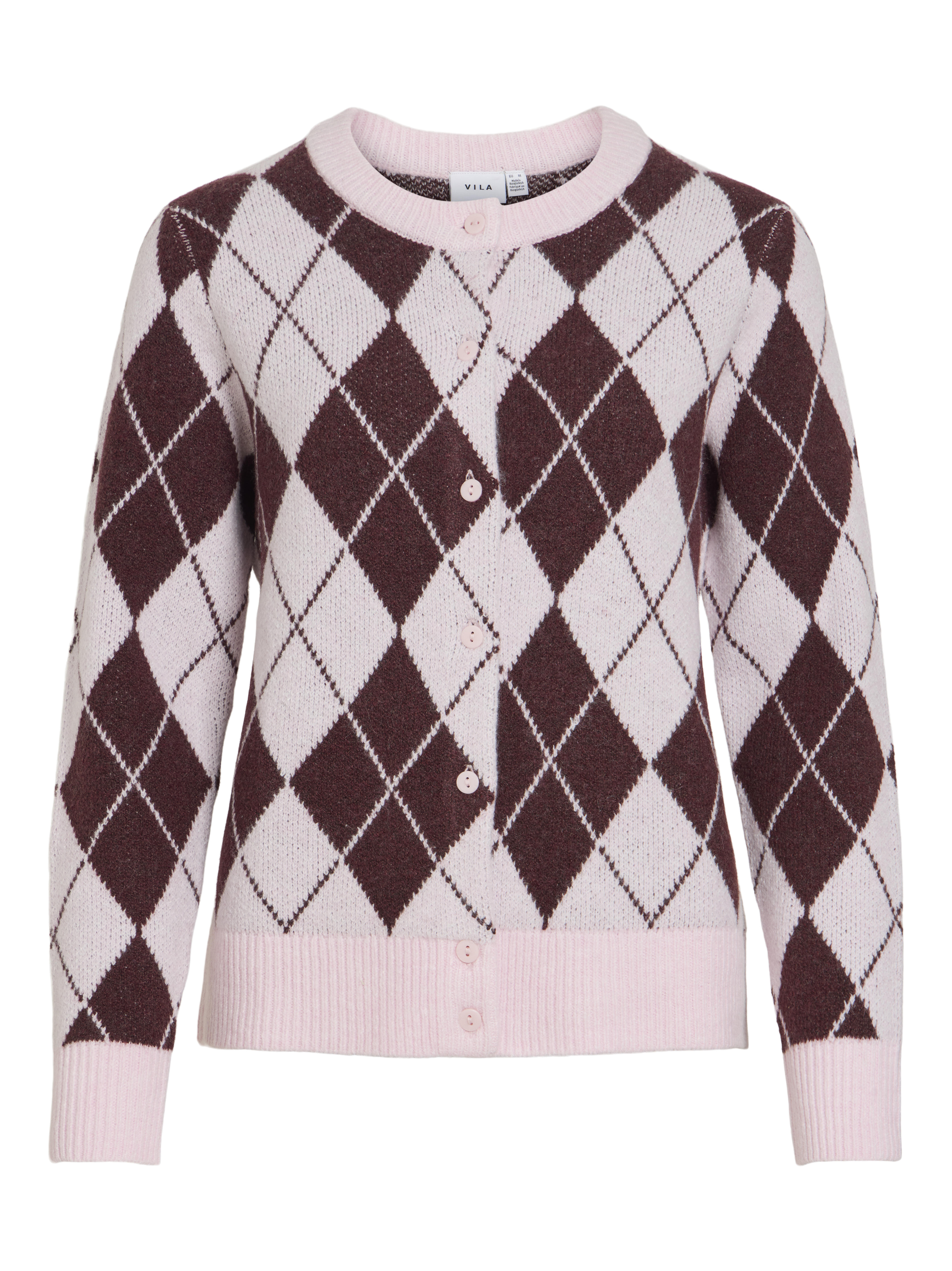 Vila Brown Argyle Knit Cardigan - Bild 2