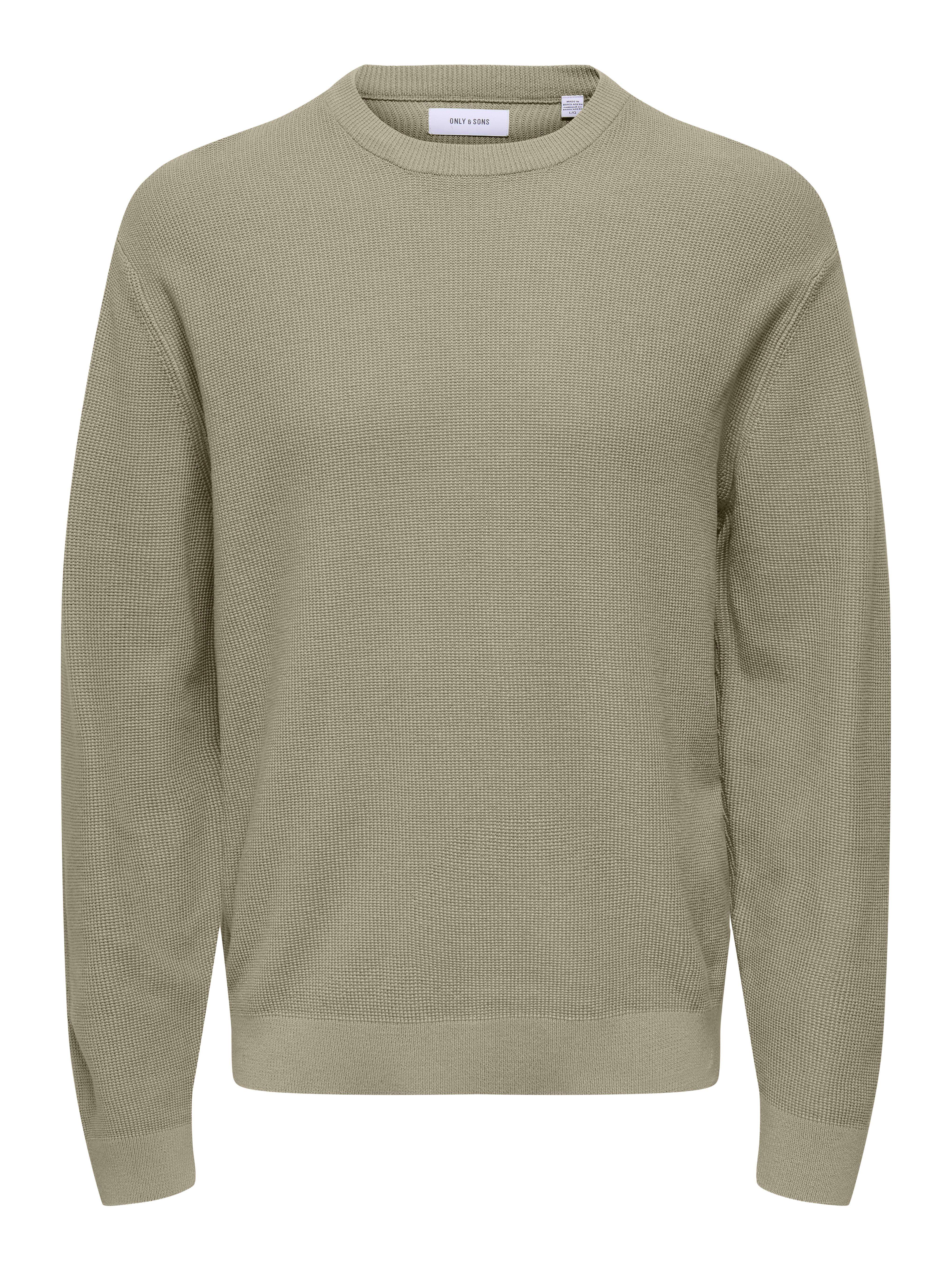 Only & Sons Onstony Ds 12 Ls Waffle Crew Knit N, String - Bild 3