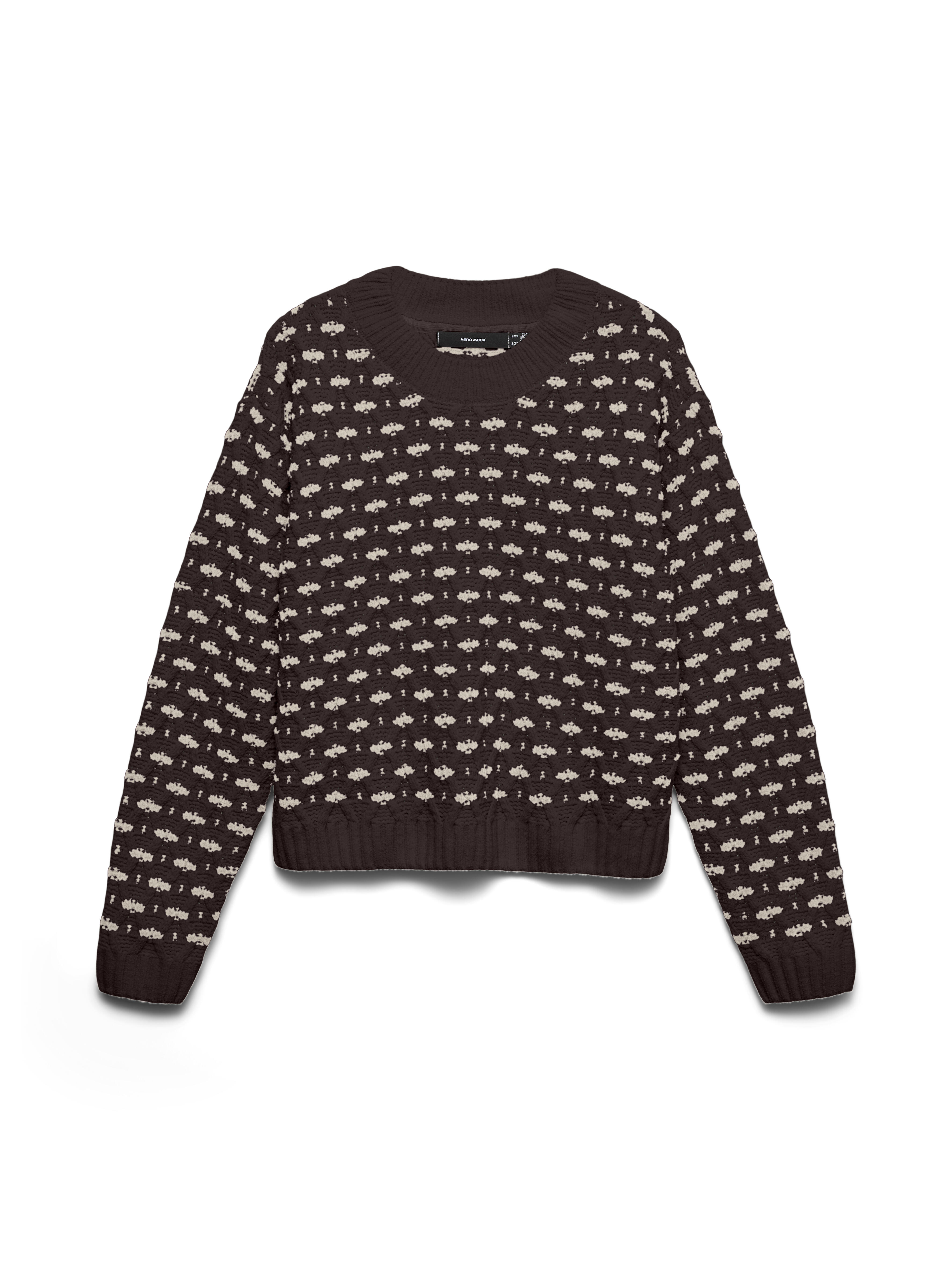 Vero Moda - Vmsharon Ls O-Neck Pullover Boo Chocolate Torte - Gr. - S