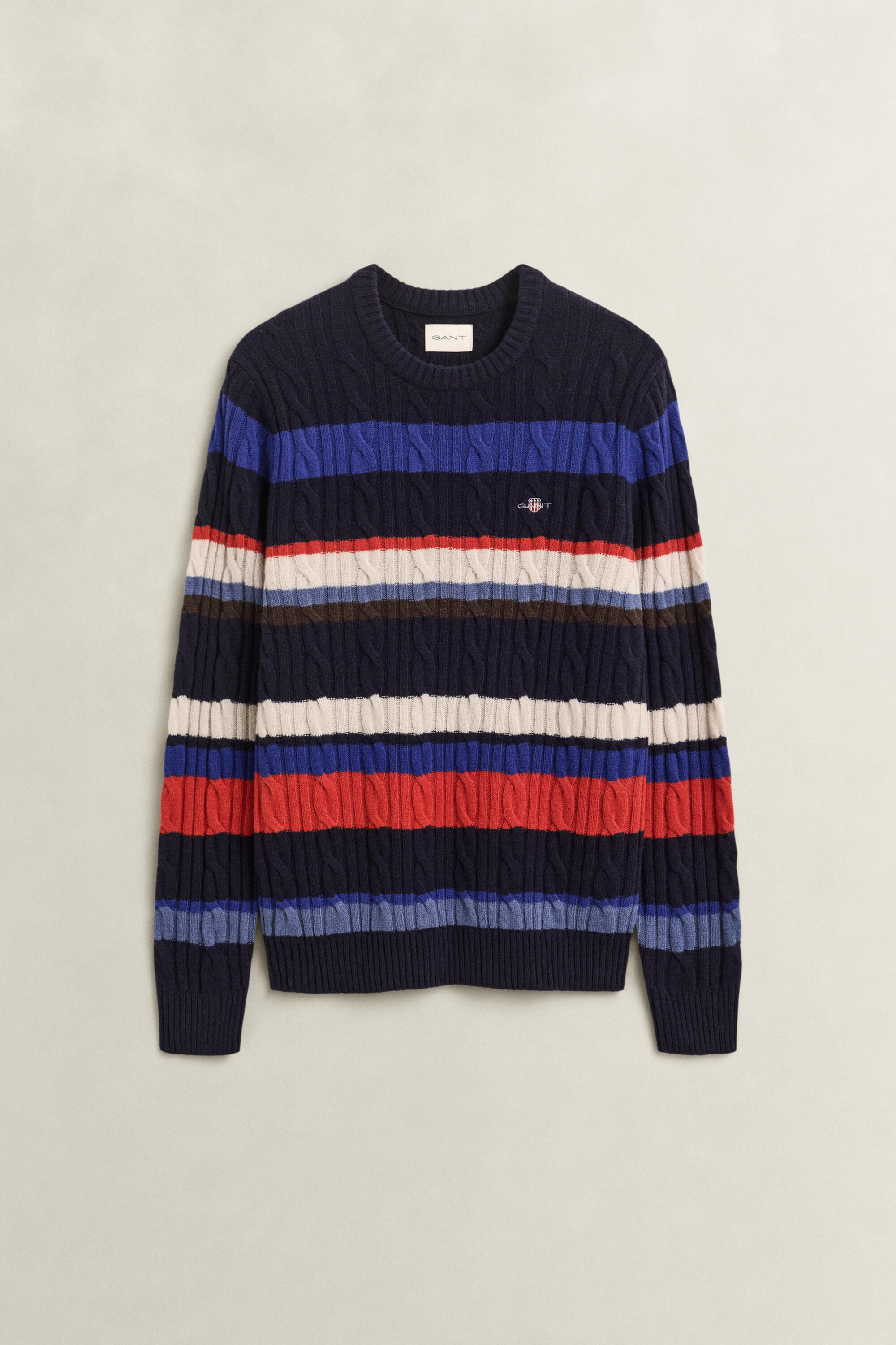 Gant Bleu Gestreiftes Pulli Aus Schafwolle - Bild 3