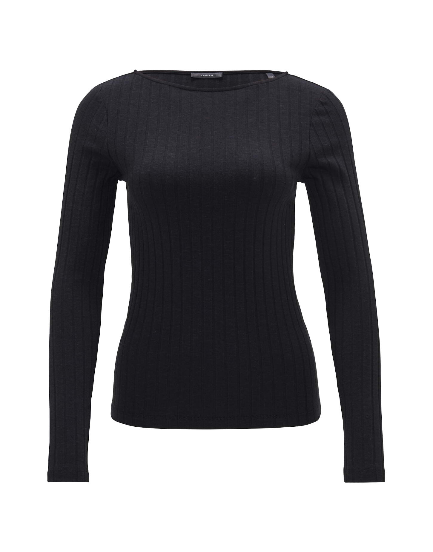 Opus Schwarz - Rippenshirt - Sovke - Gr. - 38