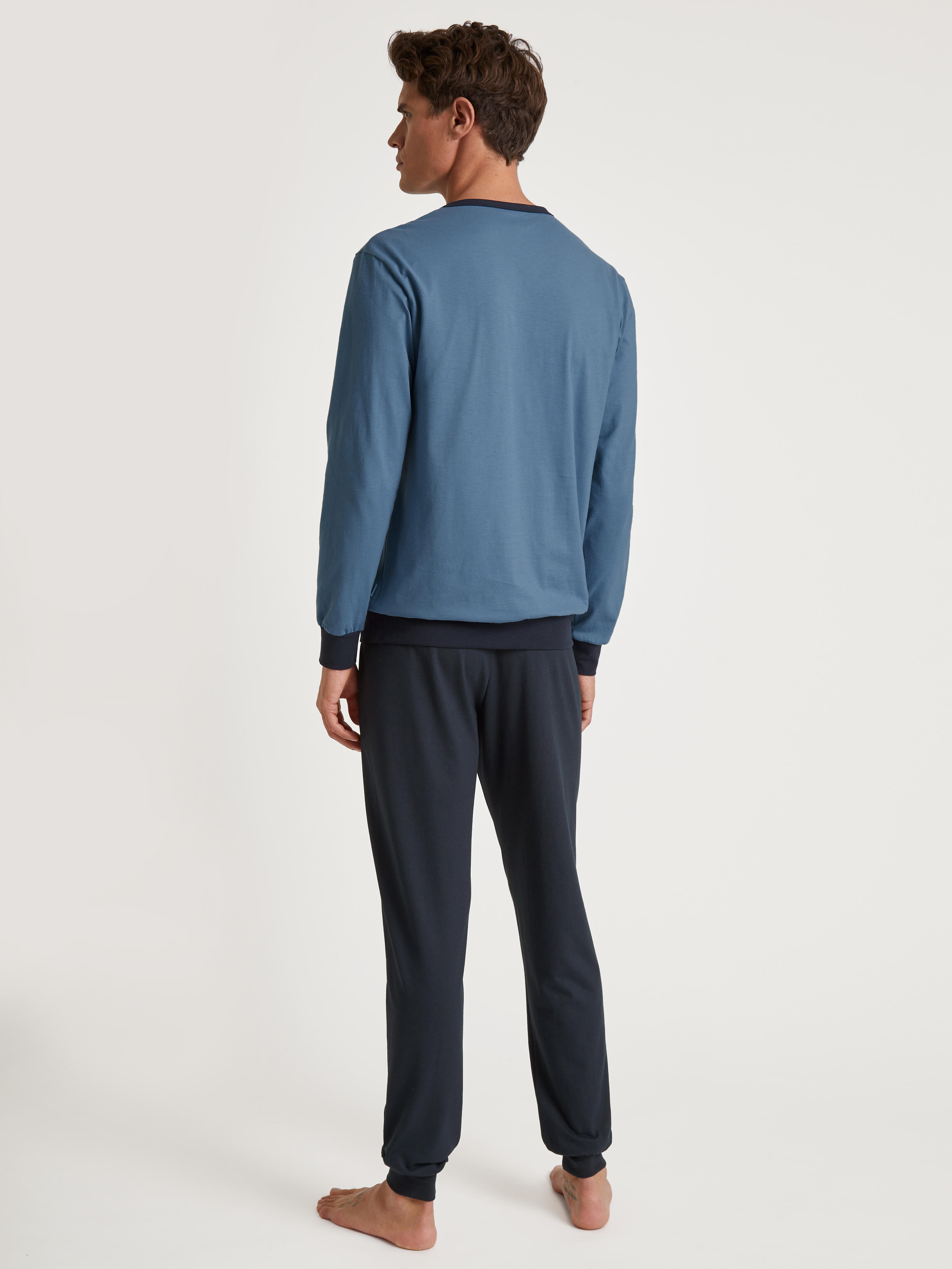 Calida Herren - Pyjama Mit Bündchen Coronet Blue - Gr. - L