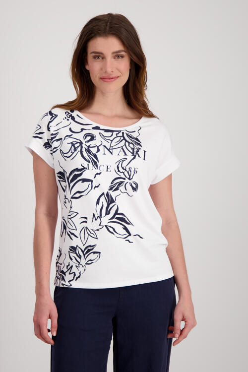 monari Blumen Motiv T Shirt mit Schrift | Deutschland