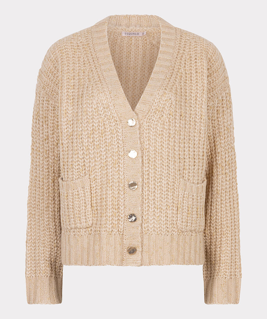 Esqualo Beige - Oversized Strickjacke - Gr. - Xs