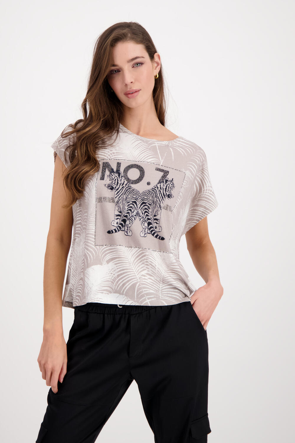| print mit Palmen monari Strass Deutschland Shirt