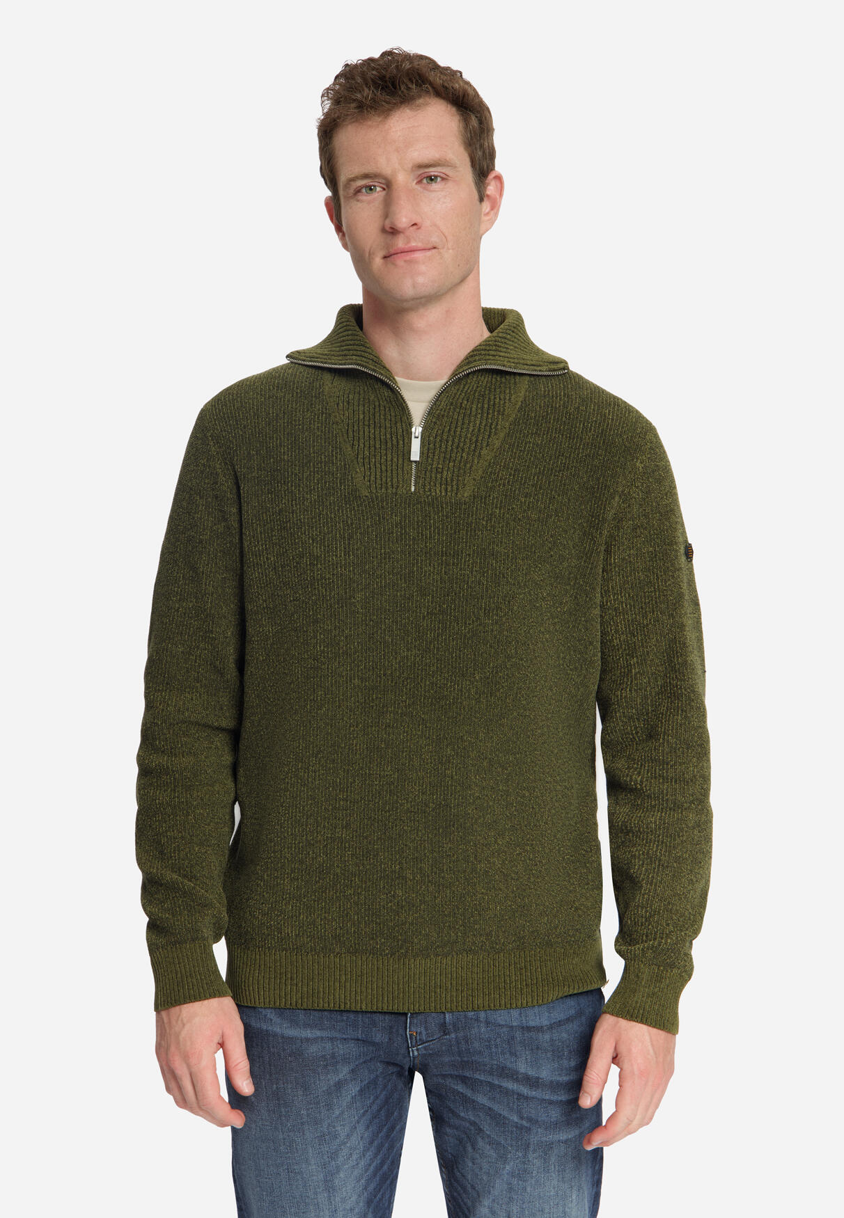 No Excess Half-Zip Pullover Chenille Olive - Größe L - Bild 3