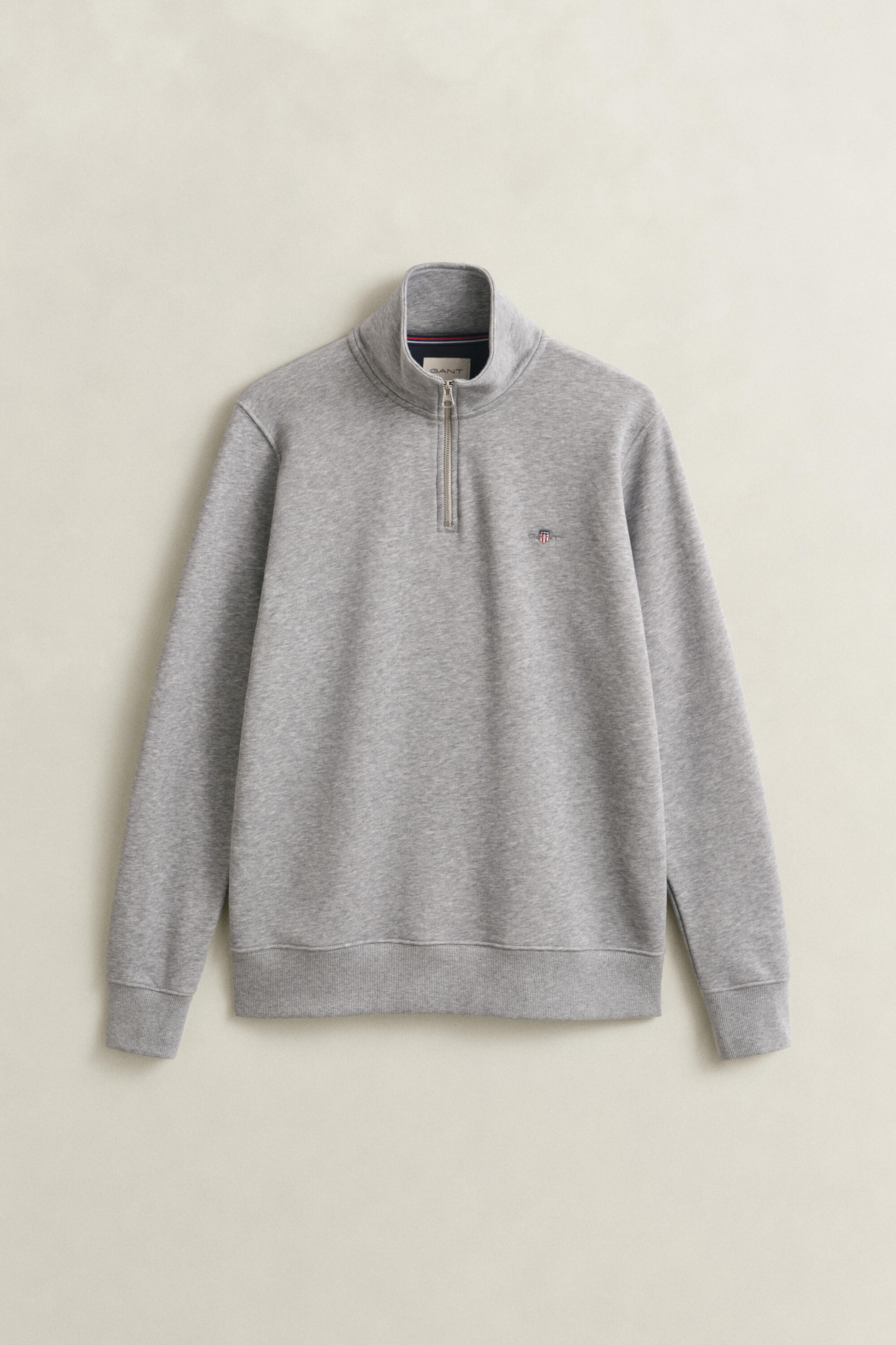 Gant Herren Grau "Reg Shield Half Zip Sweat", Mit Logostickerei Auf Der Brust - Bild 8