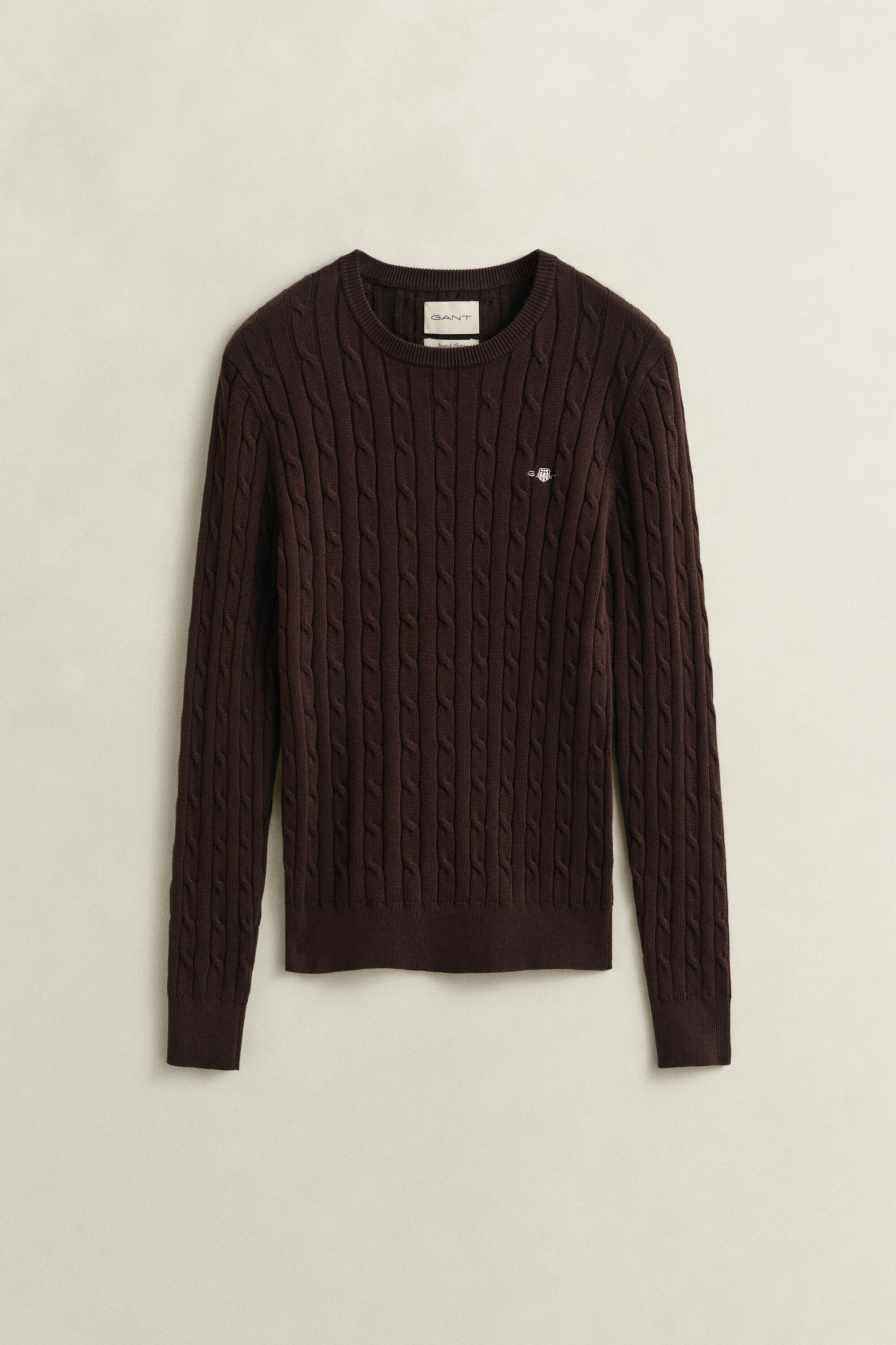 Gant - Classic Zopfstrickpullover Deep Brown - Gr. - Xxl