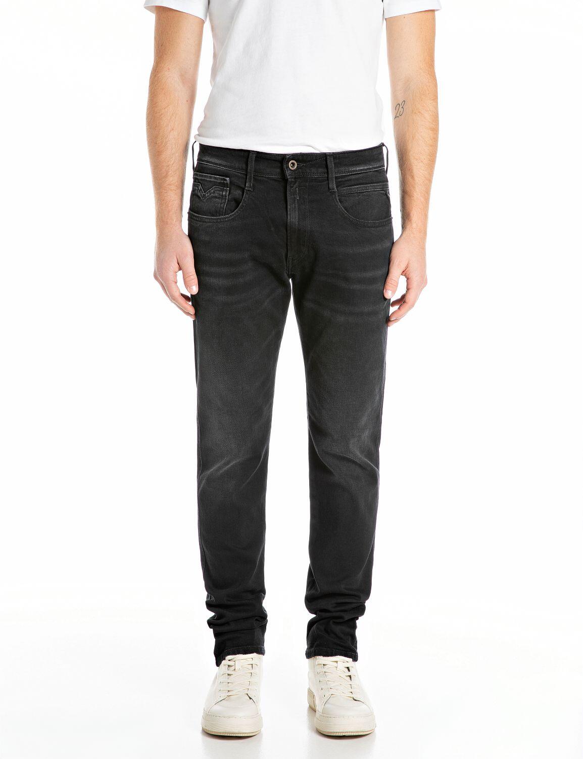 Replay Herren Schwarz Jeans Baumwoll-Stretch Slim Fit - Bild 2