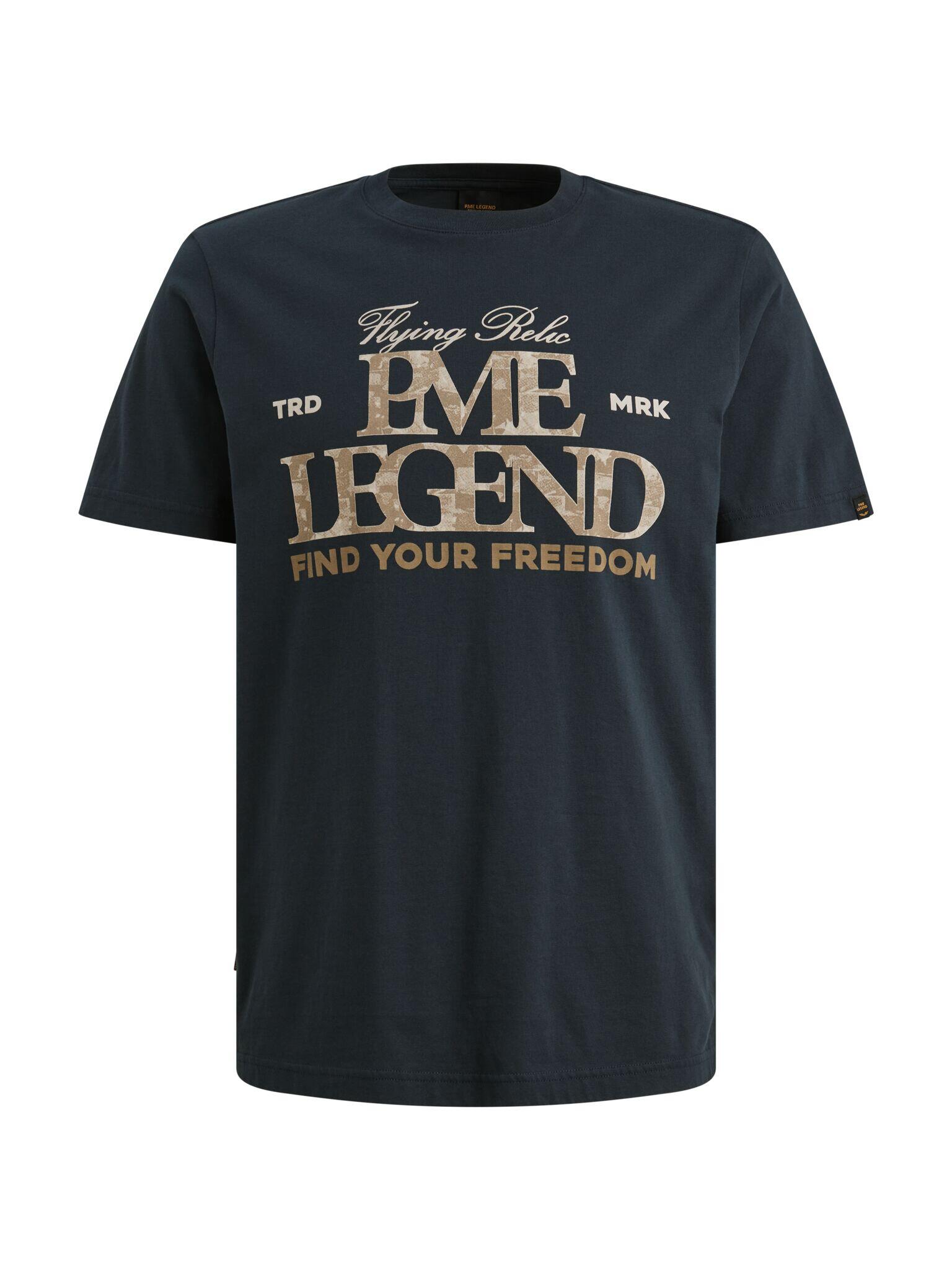 Hemden Pme Legend Herren Blau Regular Fit T-Shirt Rundhals Bedruckt - Bild 3